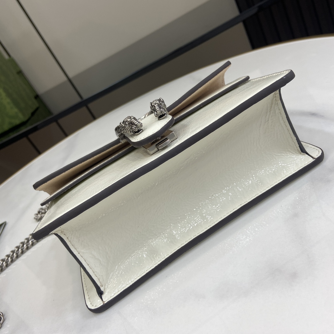 Bagsaaa Gvc*1 Dionysus S*per mini bag 795368 white patent - 17.5 x 11 x 6.5 cm