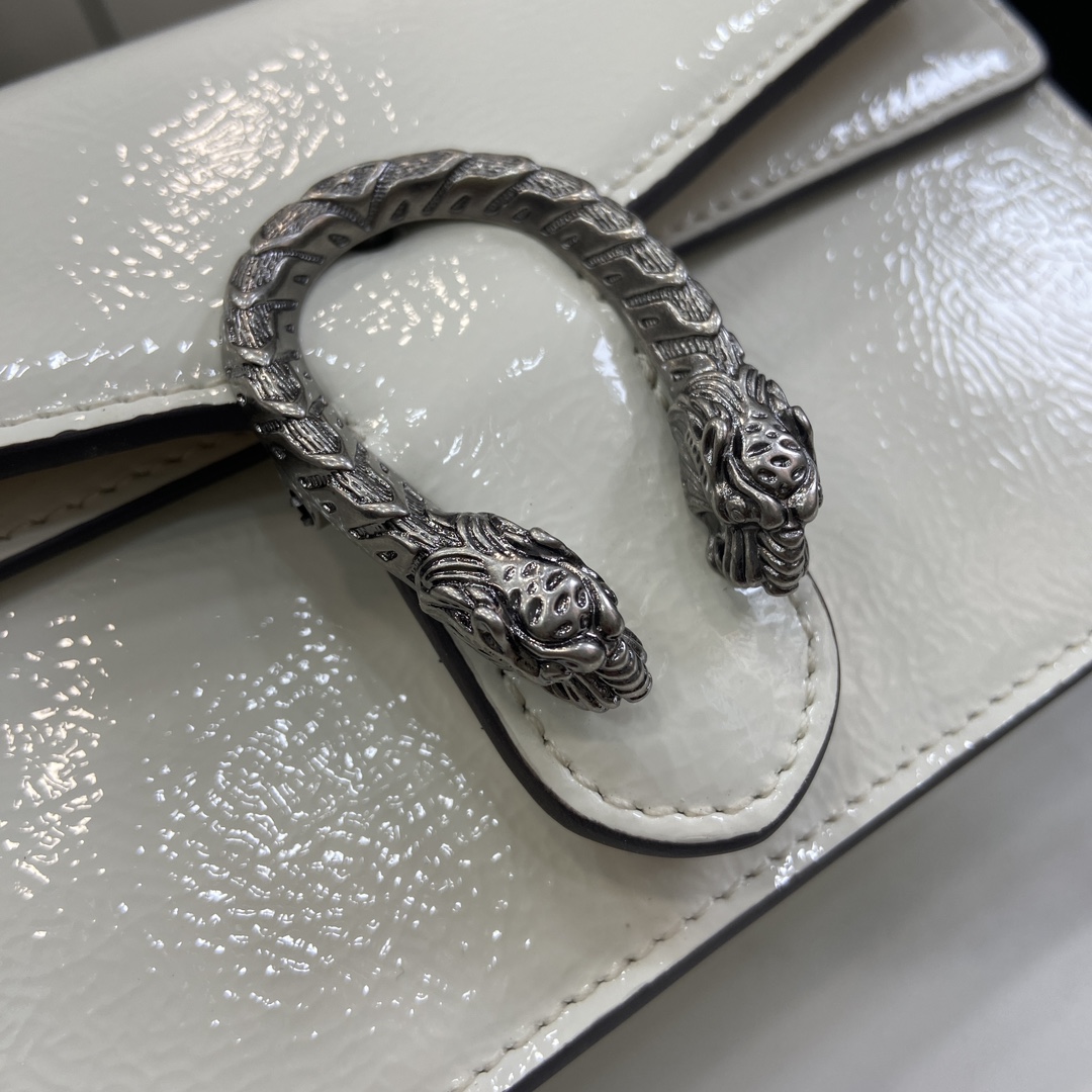 Bagsaaa Gvc*1 Dionysus S*per mini bag 795368 white patent - 17.5 x 11 x 6.5 cm