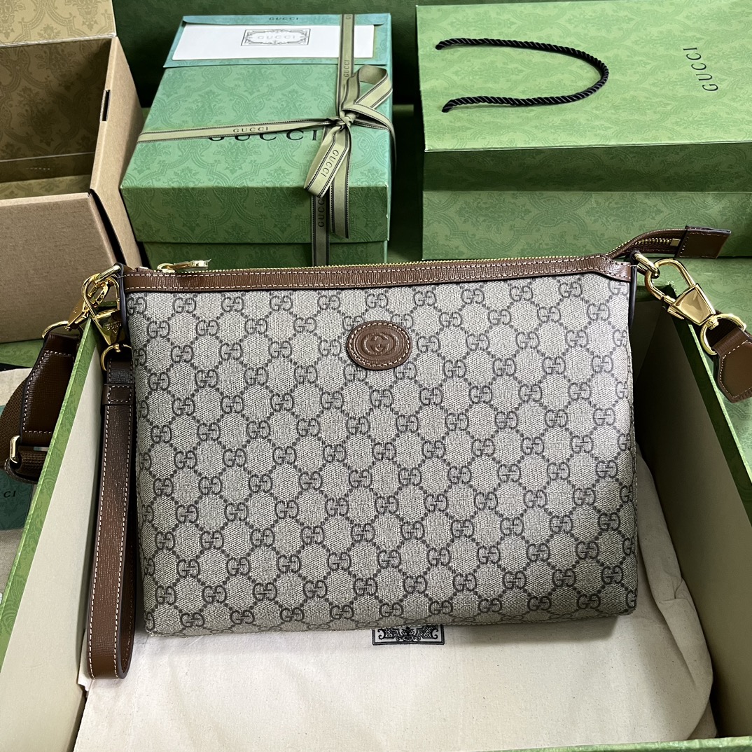 Bagsaaa Gvc*1 Medium messenger bag 726833 Beige and ebony - 30cm