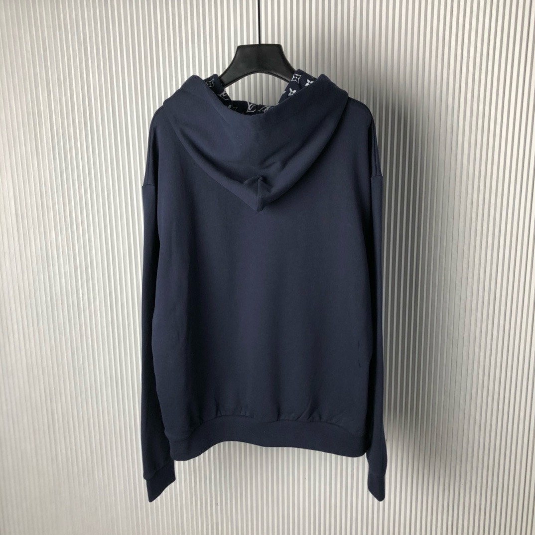 Bagsaaa L0vis Vvtt0n Cotton Hoodie Dark Blue