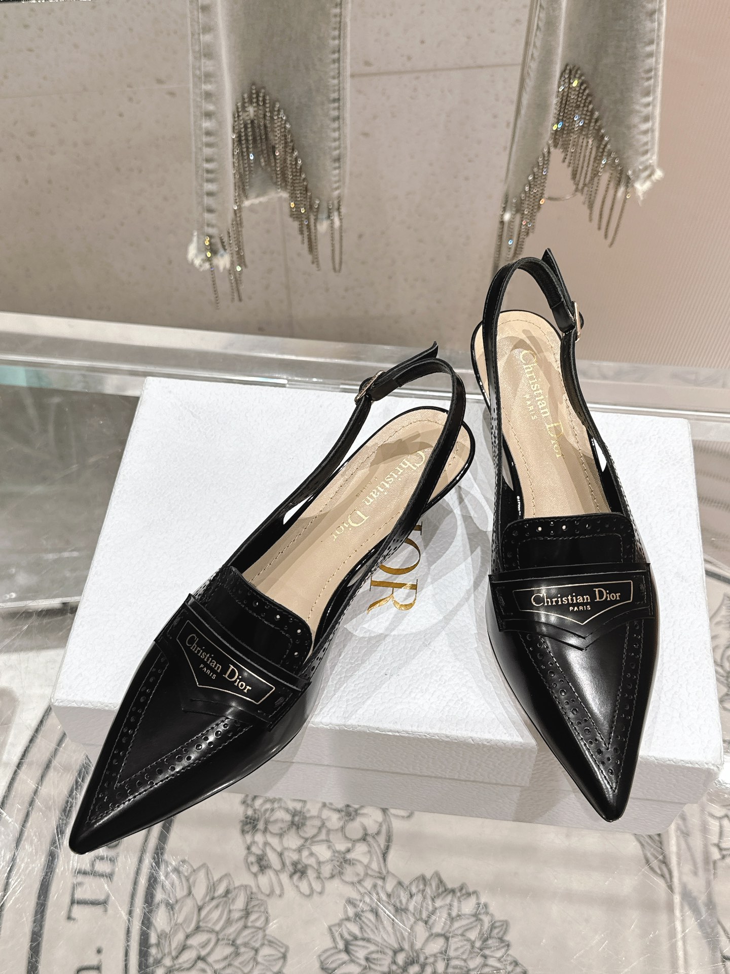 Bagsaaa D10r Boy Slingback Pump Black Calfskin