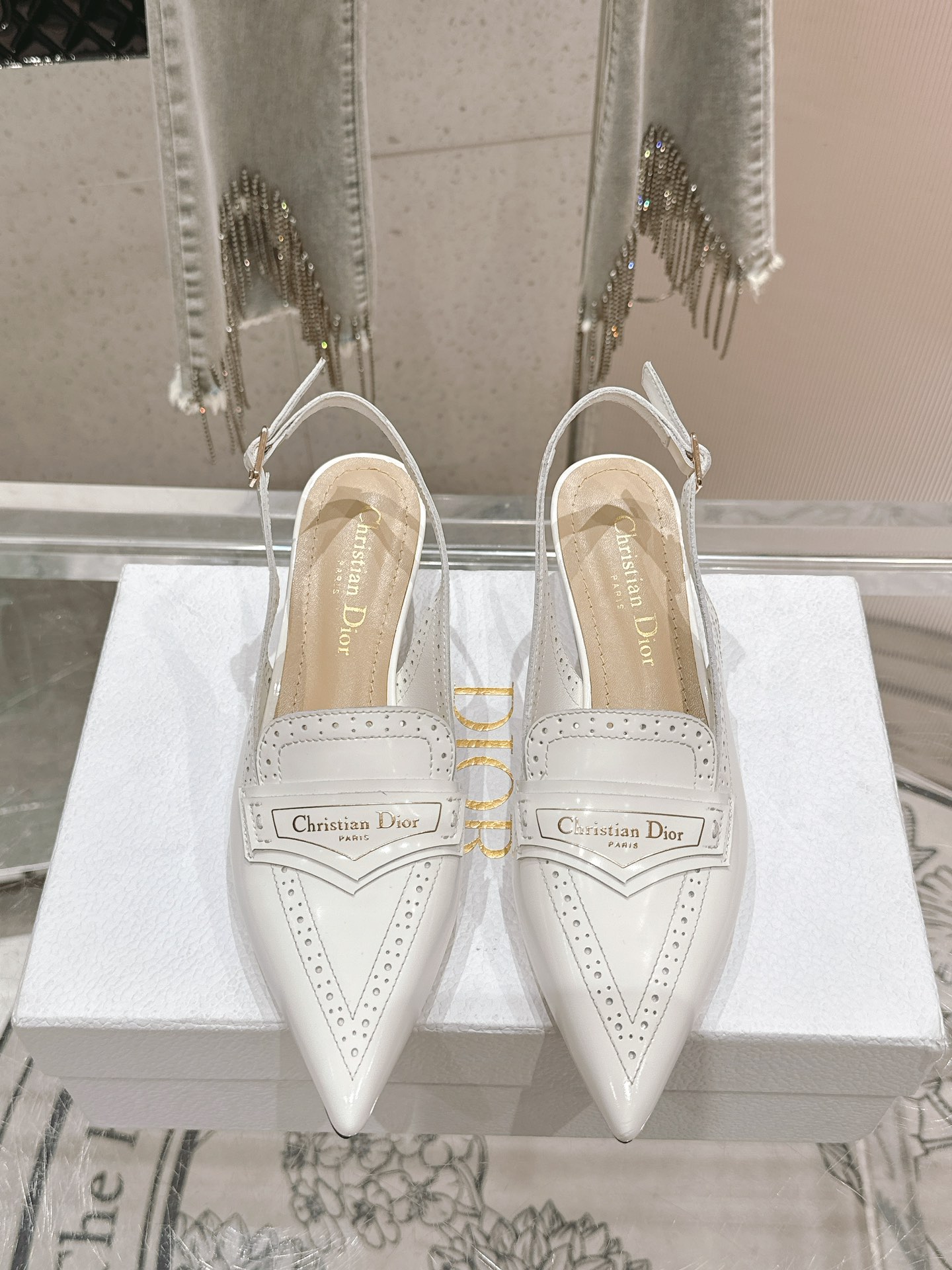 Bagsaaa D10r Boy Slingback Pump White Calfskin