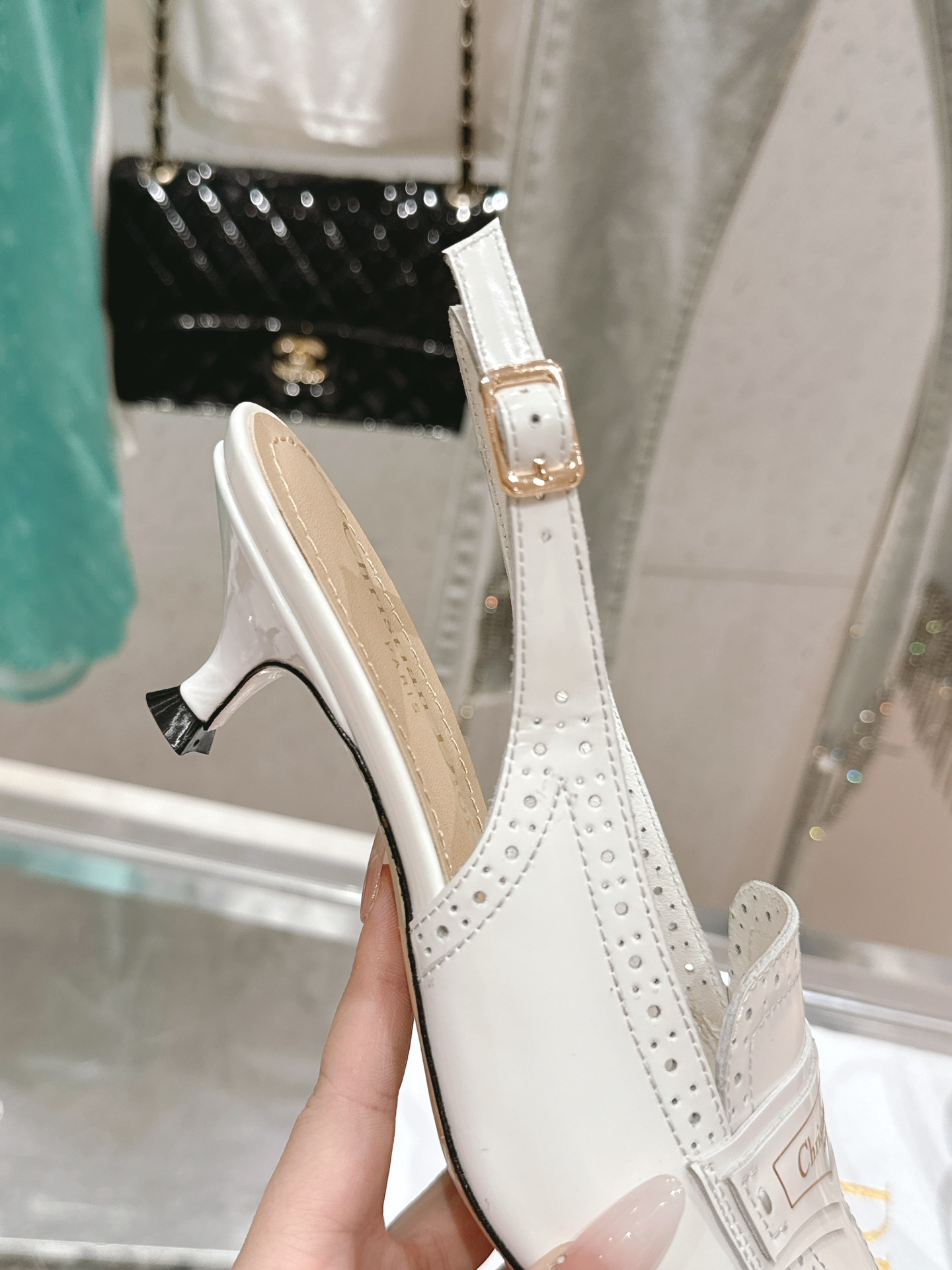 Bagsaaa D10r Boy Slingback Pump White Calfskin