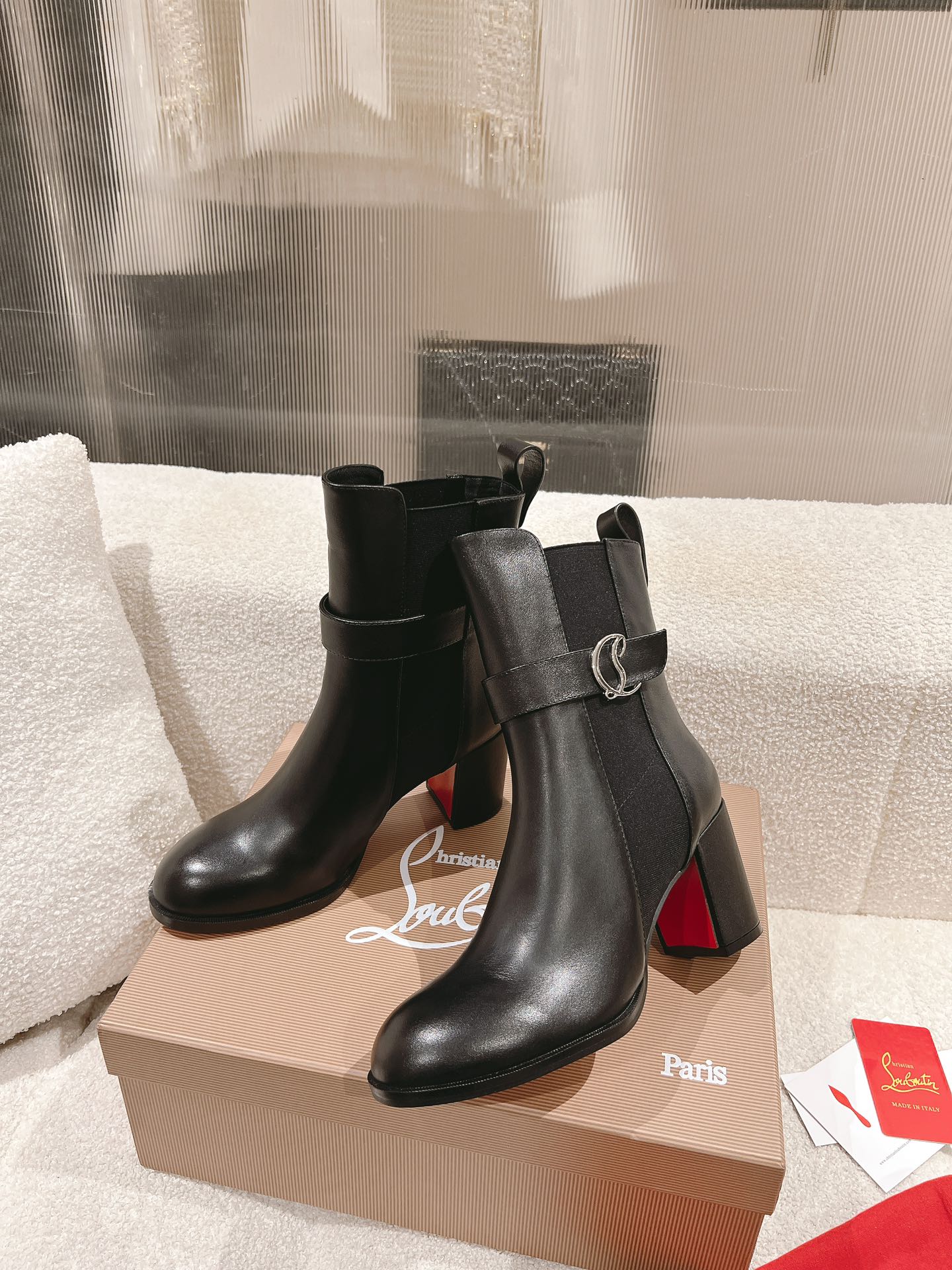 Bagsaaa Chr1st1an Louboutin CL Chelsea Booty Black - 7cm