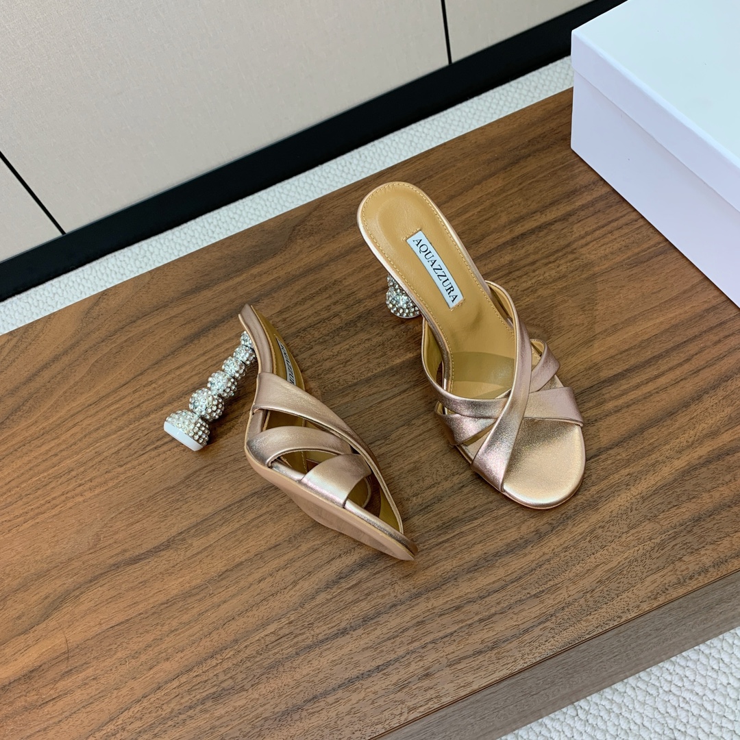 Bagsaaa Aquazzura Yes Baby Mule 95 Gold