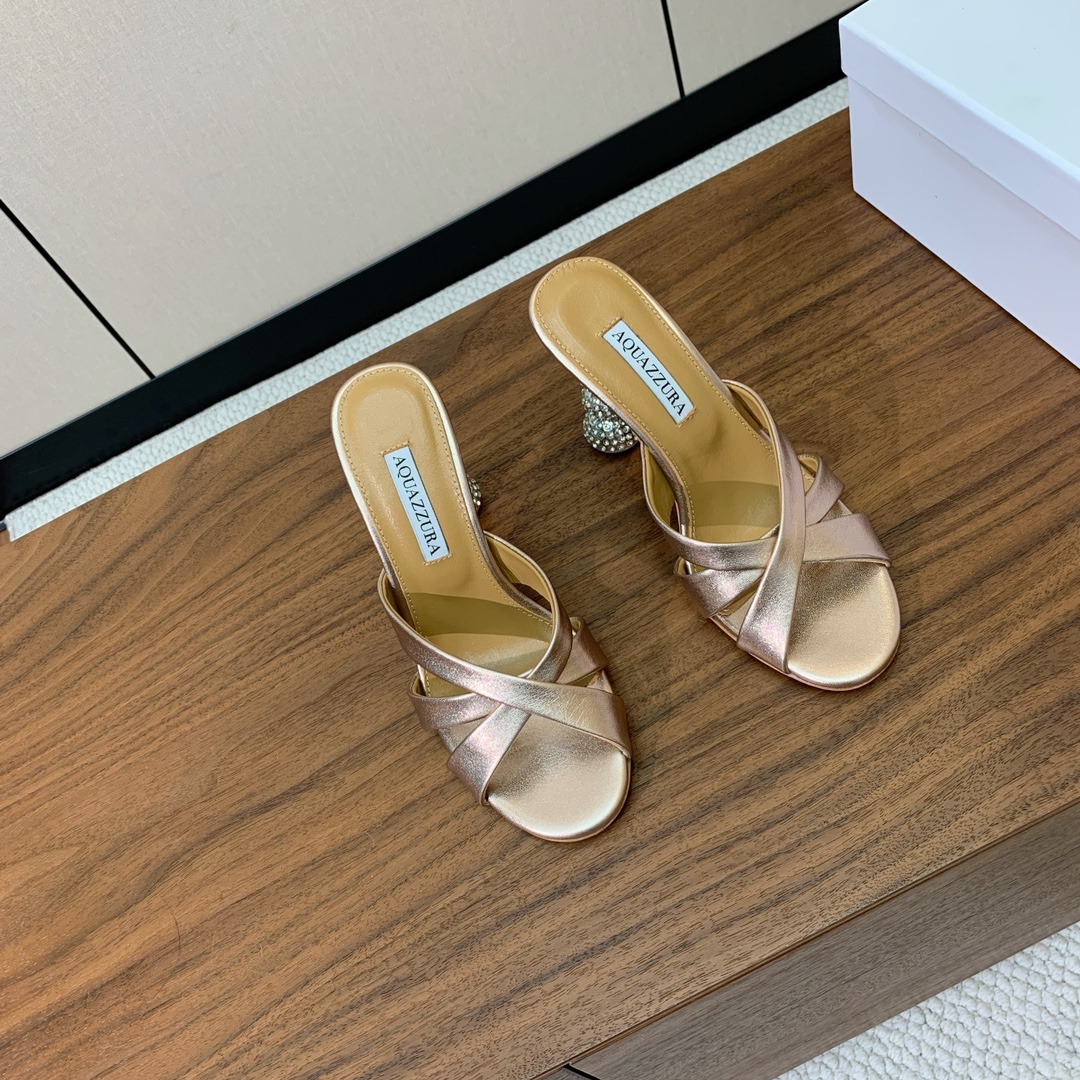 Bagsaaa Aquazzura Yes Baby Mule 95 Gold