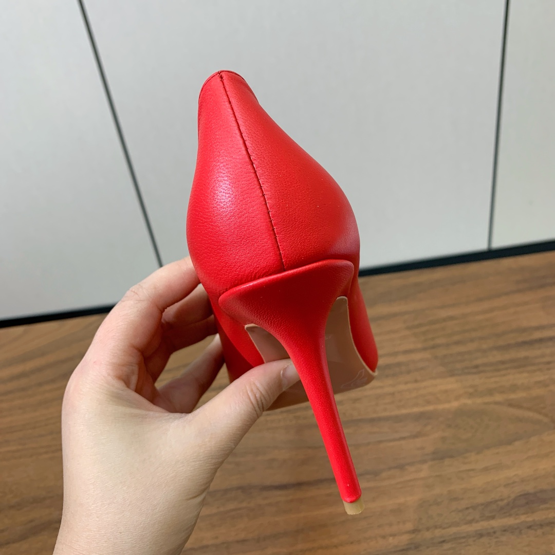 Bagsaaa Amina Muaddi Barbara Pump 105 Red Nappa