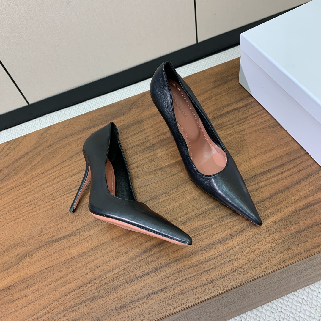 Bagsaaa Amina Muaddi Barbara Pump 105 Black Nappa