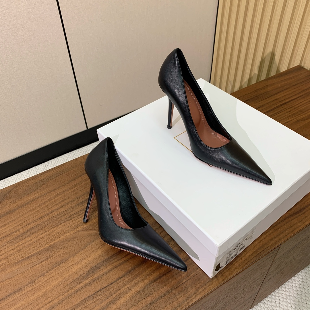 Bagsaaa Amina Muaddi Barbara Pump 105 Black Nappa