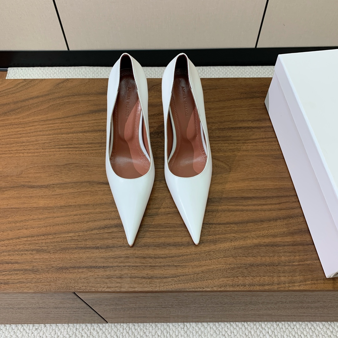 Bagsaaa Amina Muaddi Barbara Pump 105 White Nappa