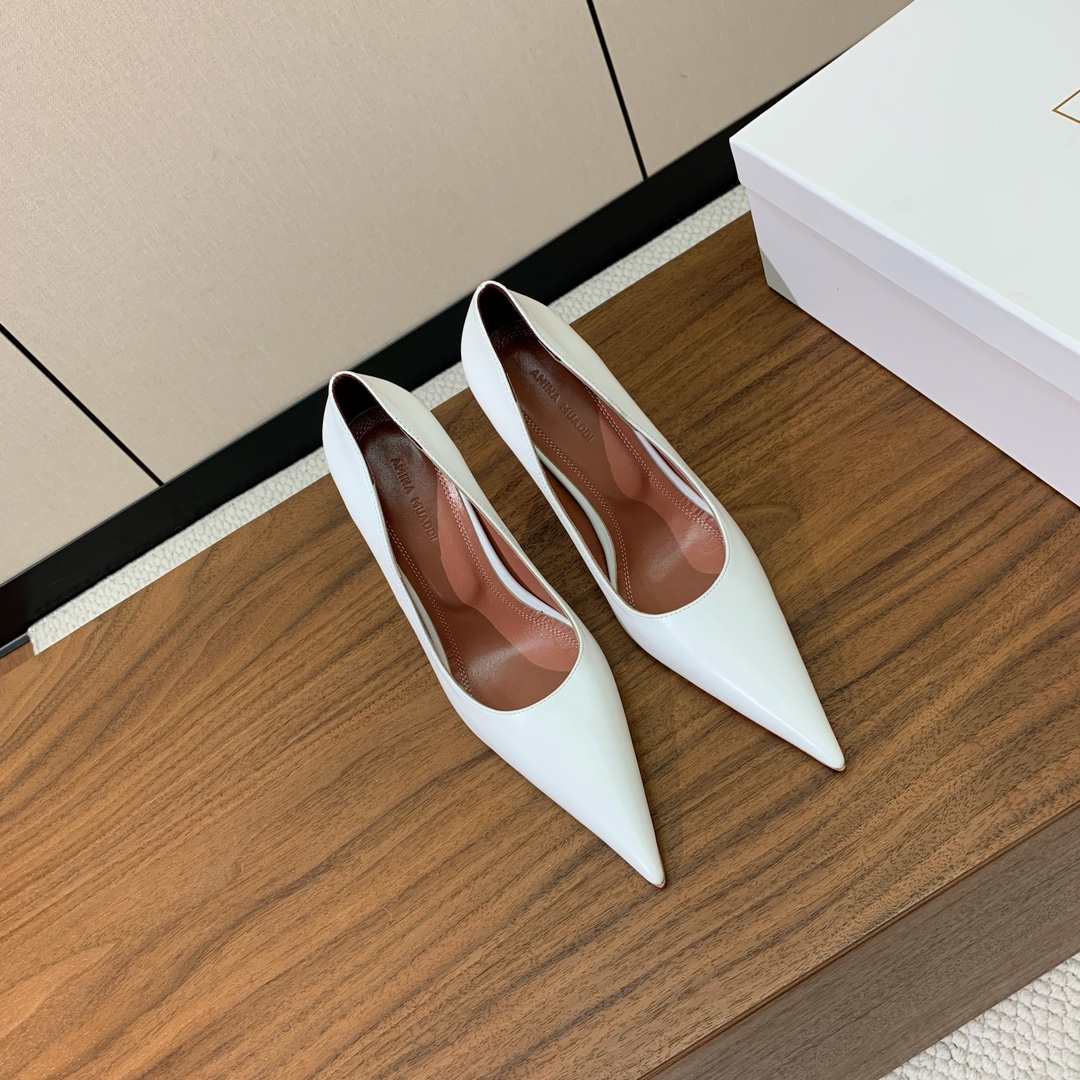 Bagsaaa Amina Muaddi Barbara Pump 105 White Nappa