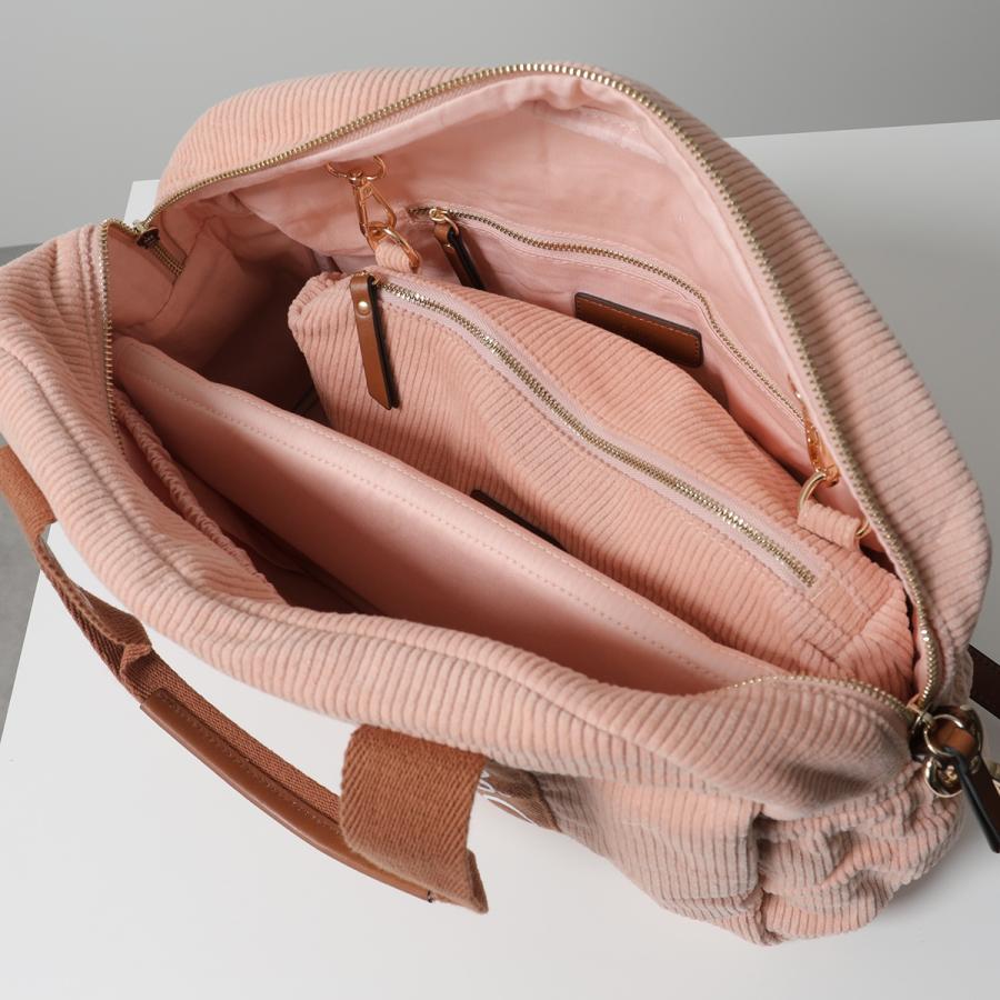 Bagsaaa Chloe Pink Corduroy Mum Bag - 43cm