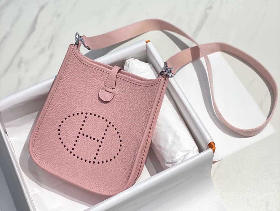 Bagsaaa H**me5 Evelyne Bag Pink Togo - 18cm