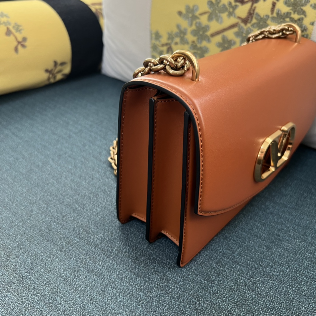 Bagsaaa Va1e*ntin0 Garavani Vain Shoulder Bag Brown - 24cm