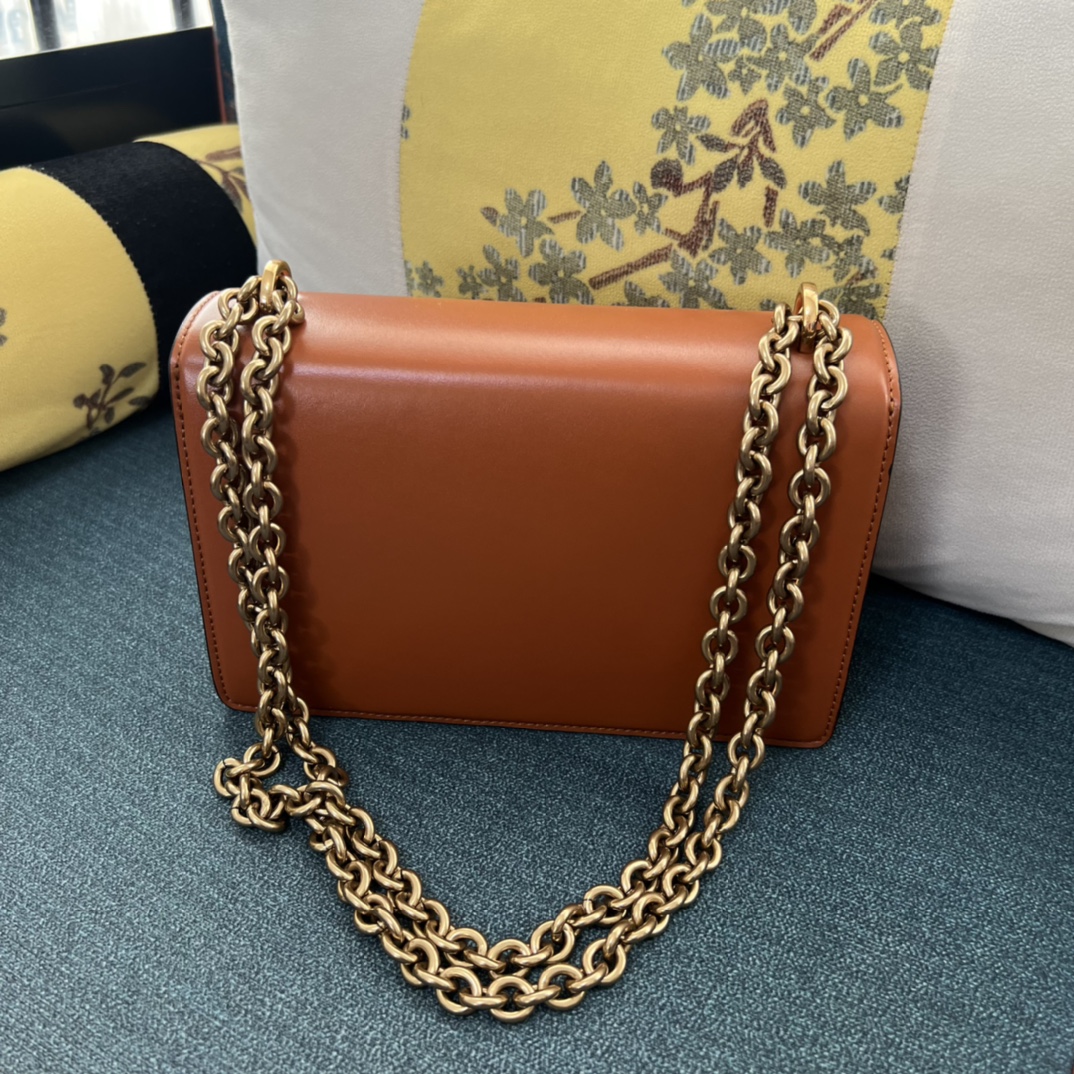 Bagsaaa Va1e*ntin0 Garavani Vain Shoulder Bag Brown - 24cm