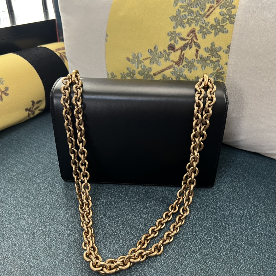 Bagsaaa Va1e*ntin0 Garavani Vain Shoulder Bag Black - 24cm