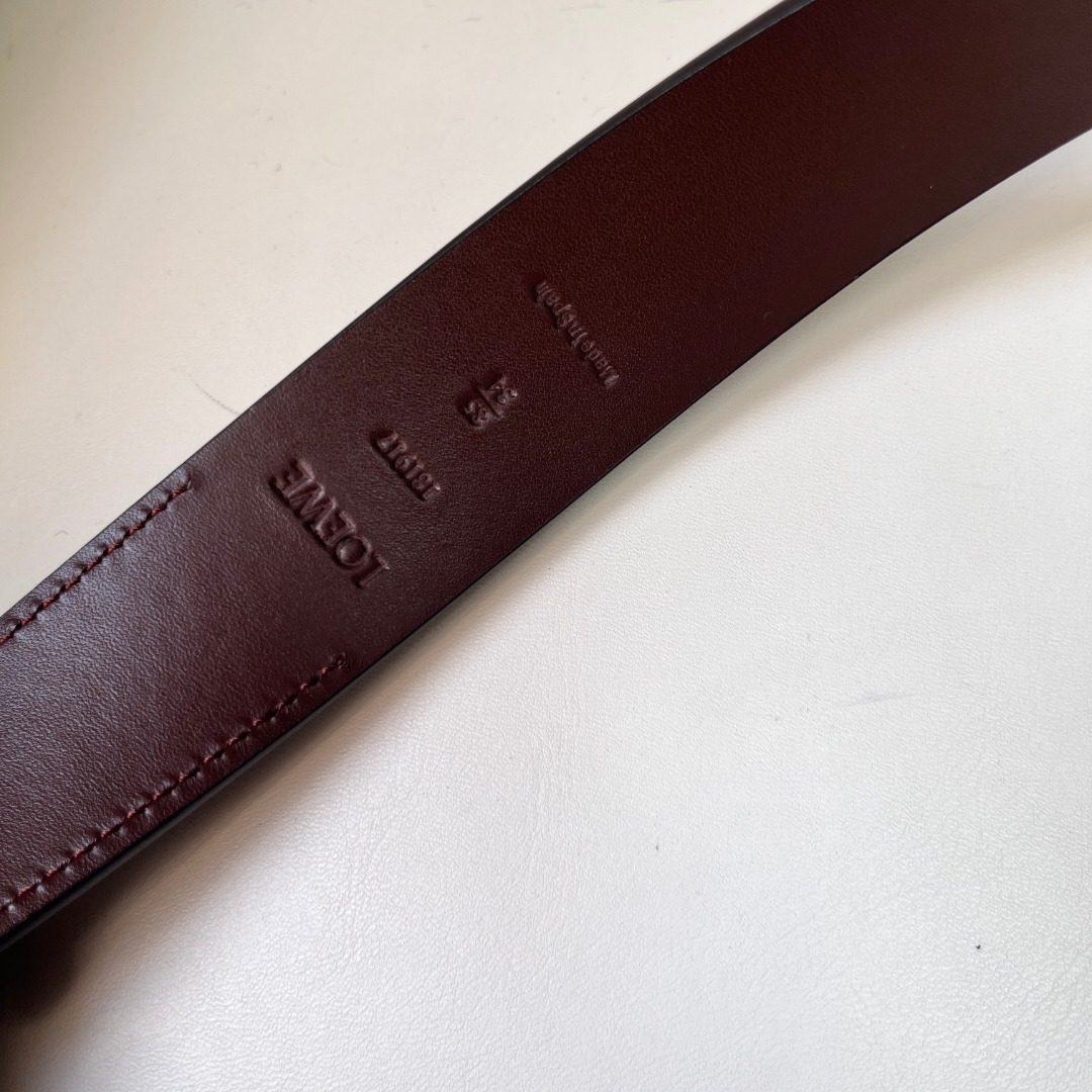 Bagsaaa L0ew* Rounded soft belt in classic calfskin brown - 3.5cm