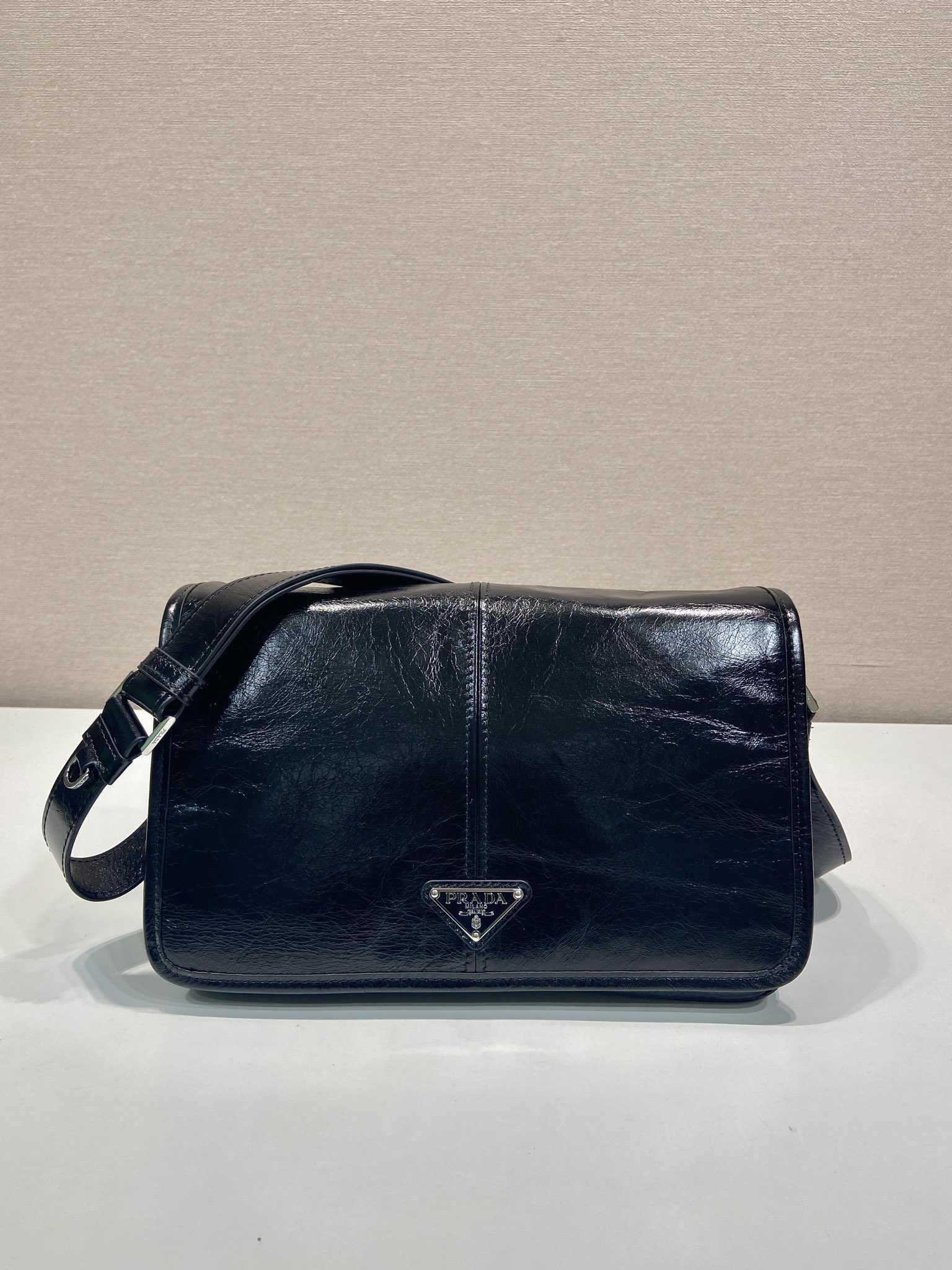 Bagsaaa Pra*a Leather Shoulder Bag 2VD073 Black - 30cm