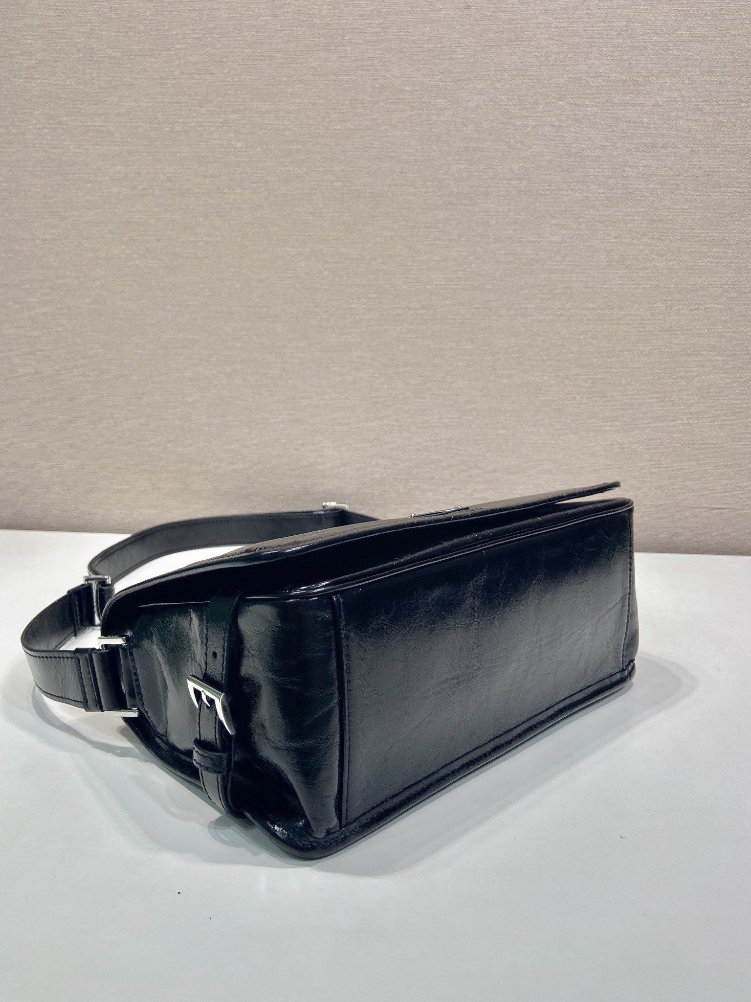 Bagsaaa Pra*a Leather Shoulder Bag 2VD073 Black - 30cm