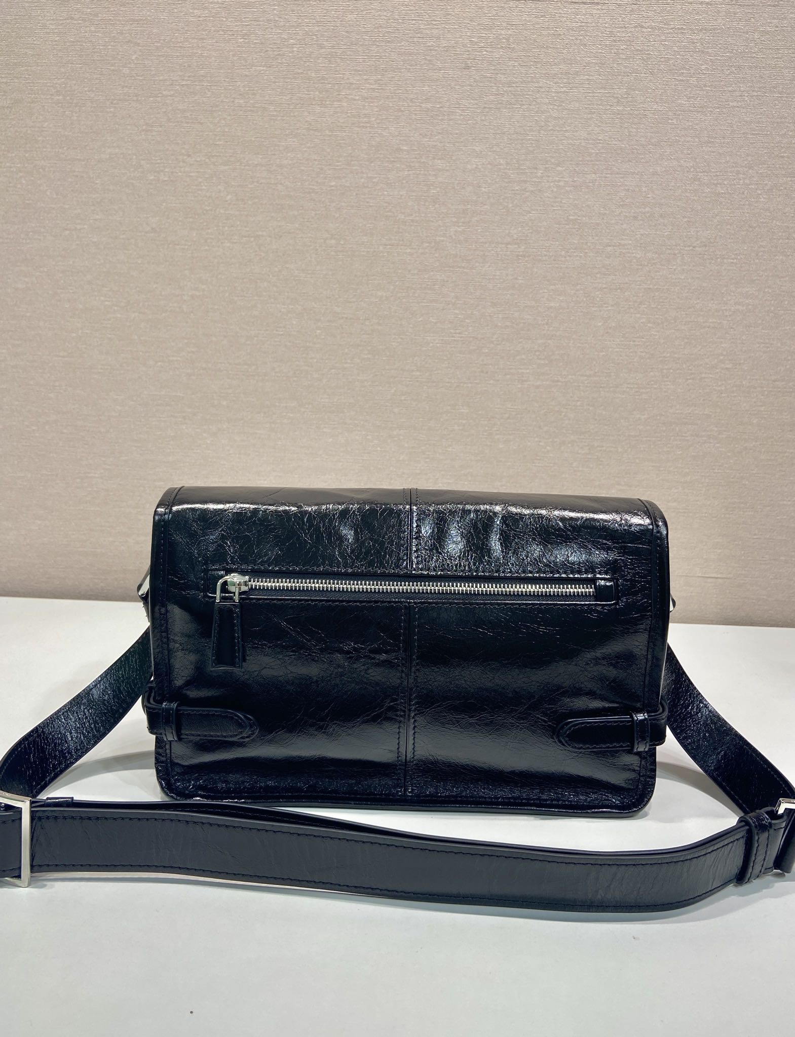 Bagsaaa Pra*a Leather Shoulder Bag 2VD073 Black - 30cm