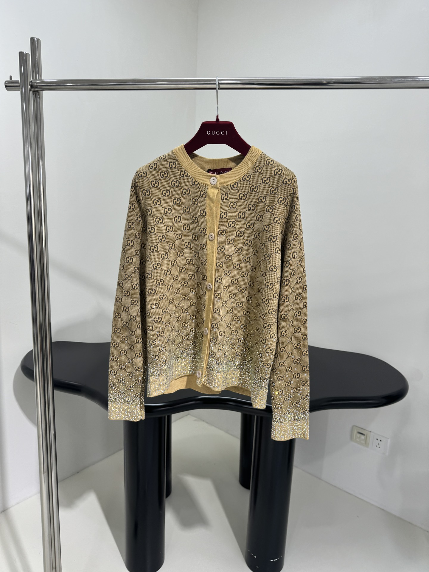 Bagsaaa Gvc*1 Embroidered wool GG jacquard cardigan