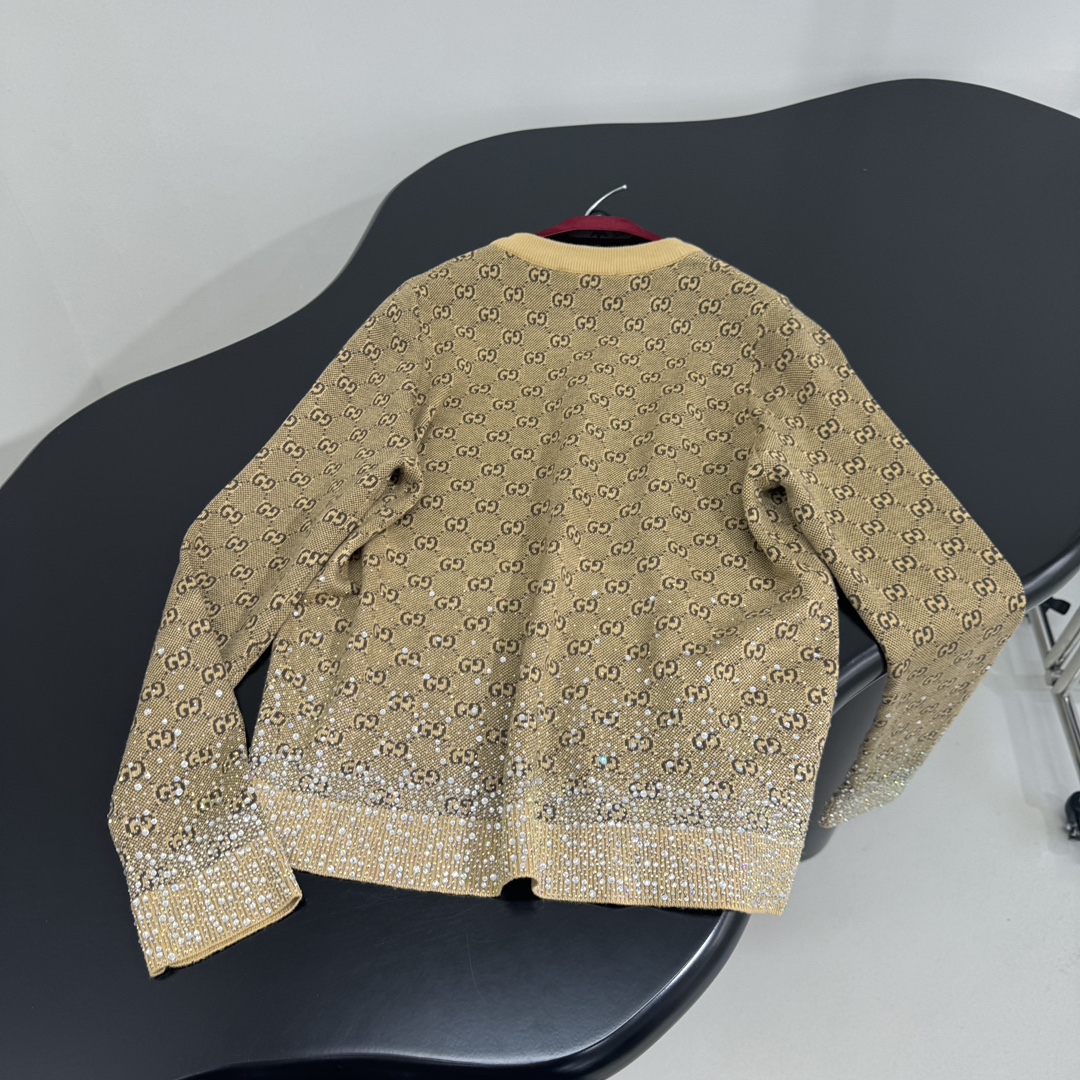 Bagsaaa Gvc*1 Embroidered wool GG jacquard cardigan