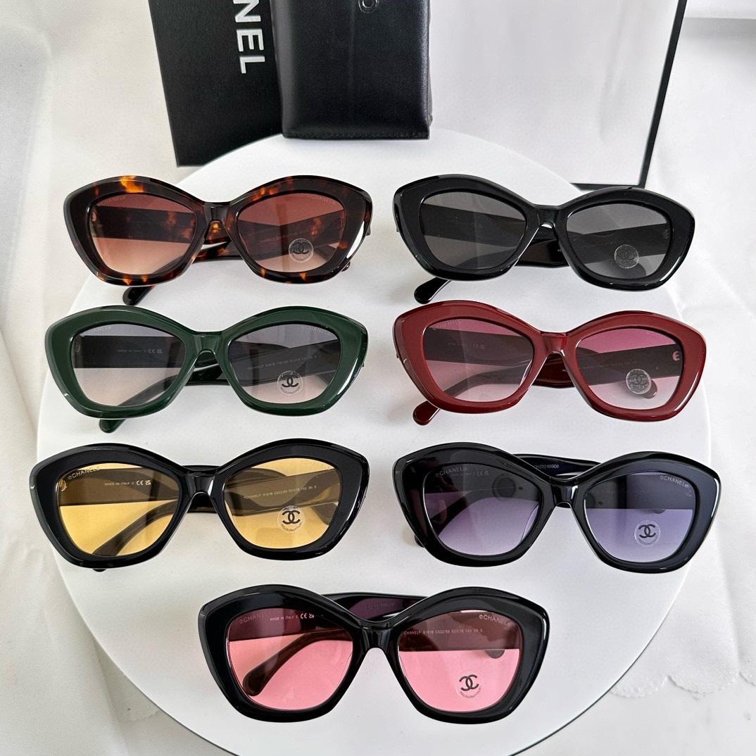 Bagsaaa Ch**el Cat Eye Sunglasses Acetate & Diamanté