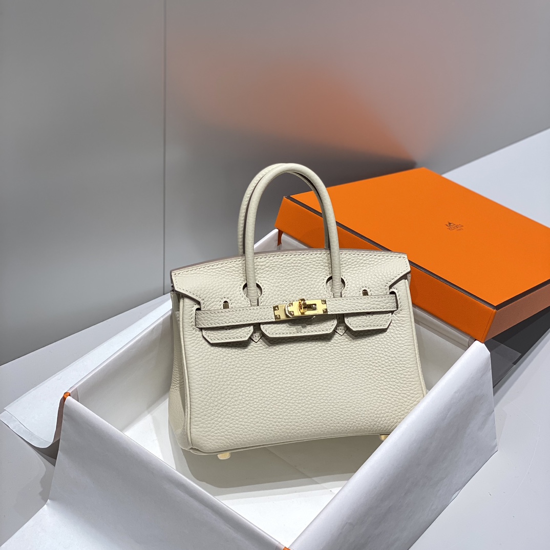 Bagsaaa H**me5 Mini Birkin Cream Togo - 20cm