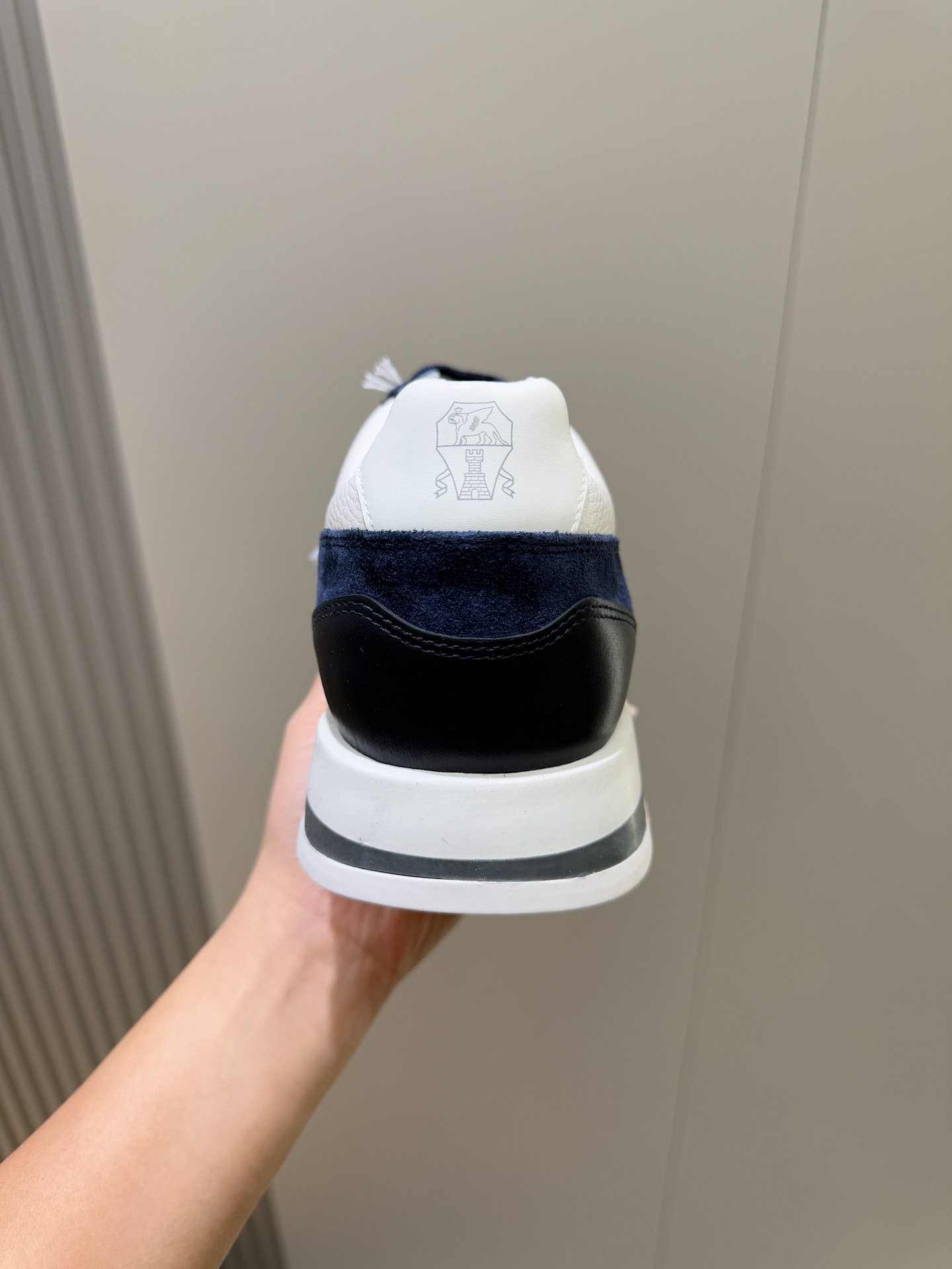 Bagsaaa Brunello Cucinelli Washed suede and calfskin runners blue