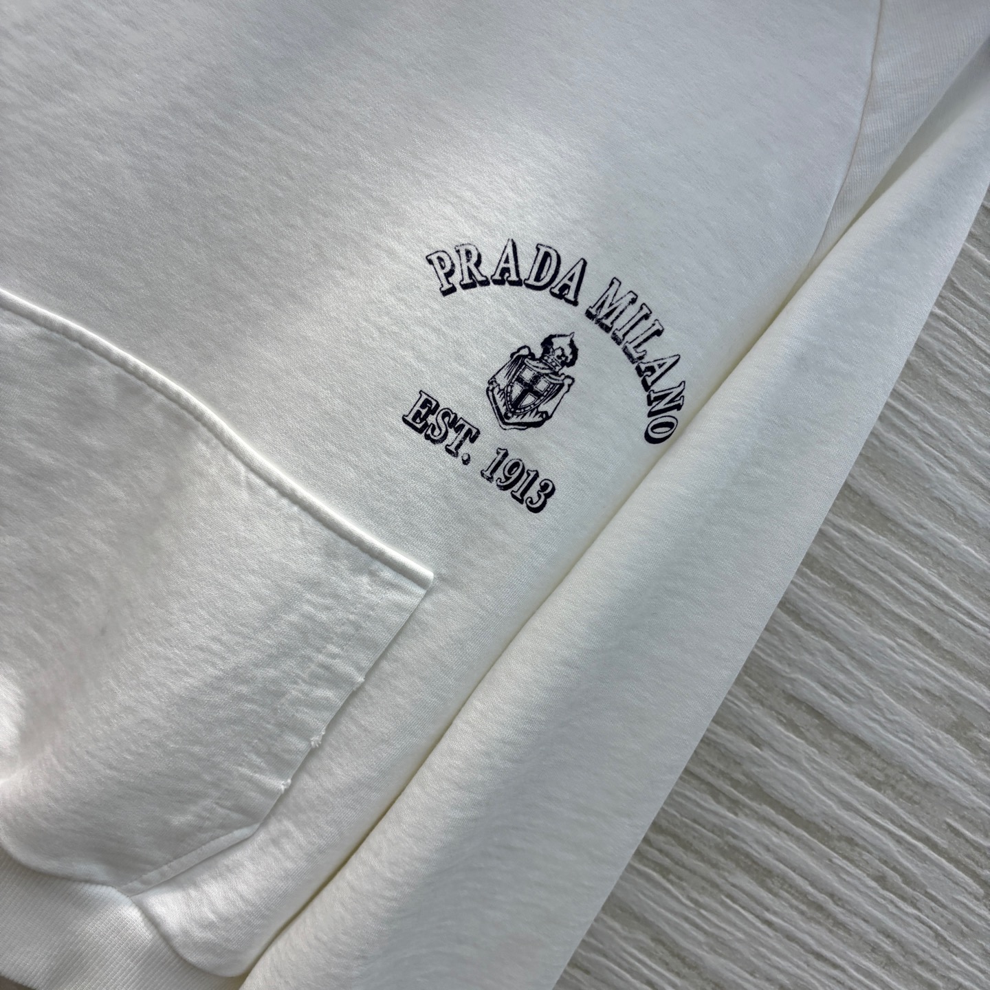 Bagsaaa Pra*a Cotton fleece hoodie white