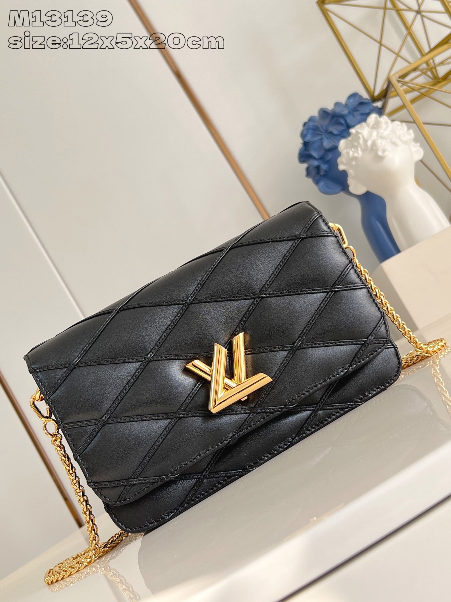 Bagsaaa L0vis Vvtt0n M13139 Wallet On Chain GO-14 Black - 20 x 12 x 5 cm