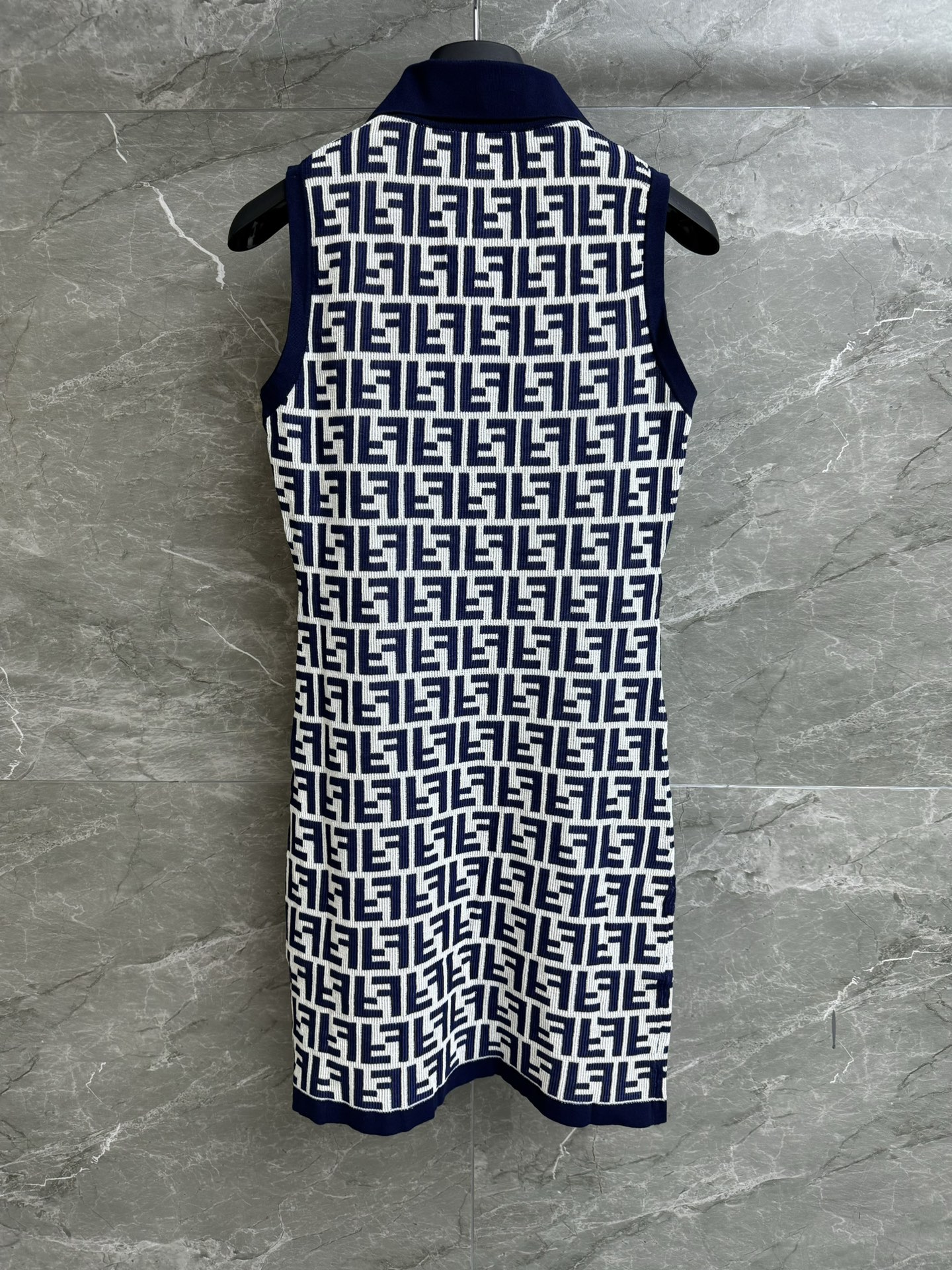 Bagsaaa F**di FF Cotton Dress Navy Blue