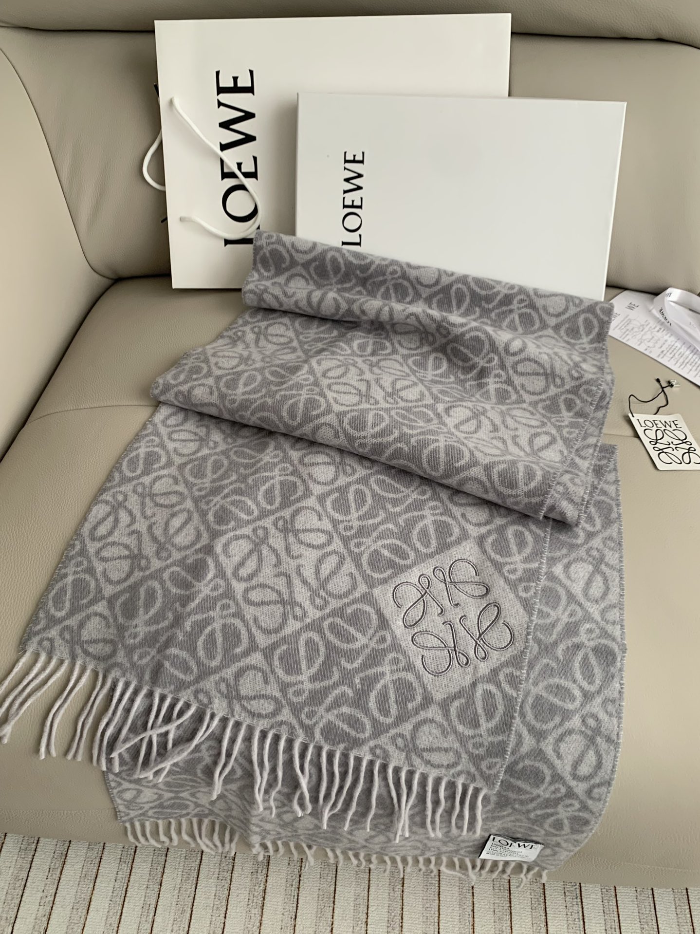 Bagsaaa L0ew* Anagram Wool-Blend Scarf