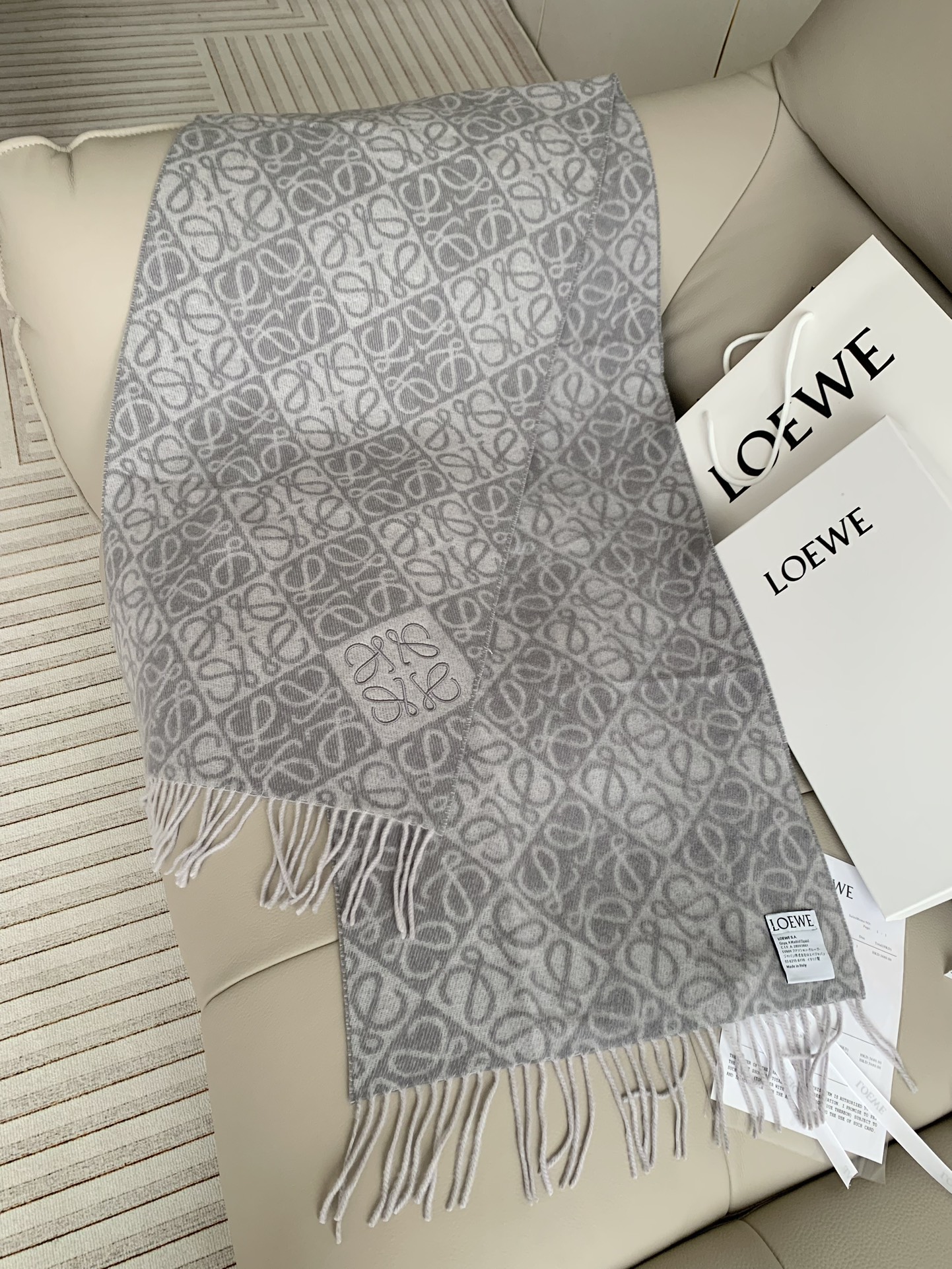 Bagsaaa L0ew* Anagram Wool-Blend Scarf