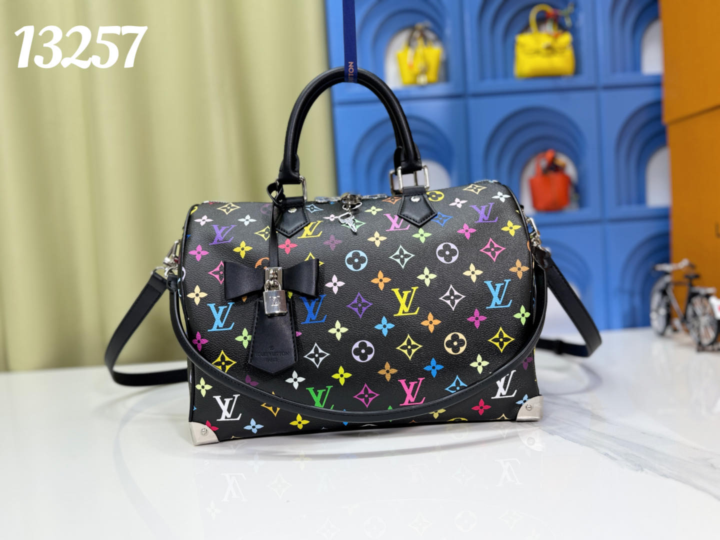 Bagsaaa L0vis Vvtt0n M13257 Speedy Soft 30 LV x TM Black Multicolor - 30 x 21 x 17 cm