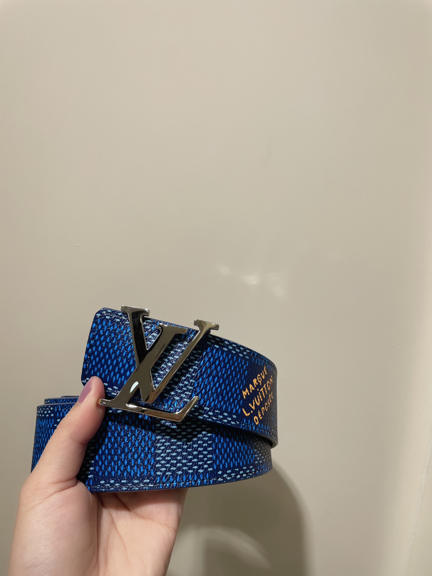 Bagsaaa LV Initiales 40mm Reversible Belt Blue