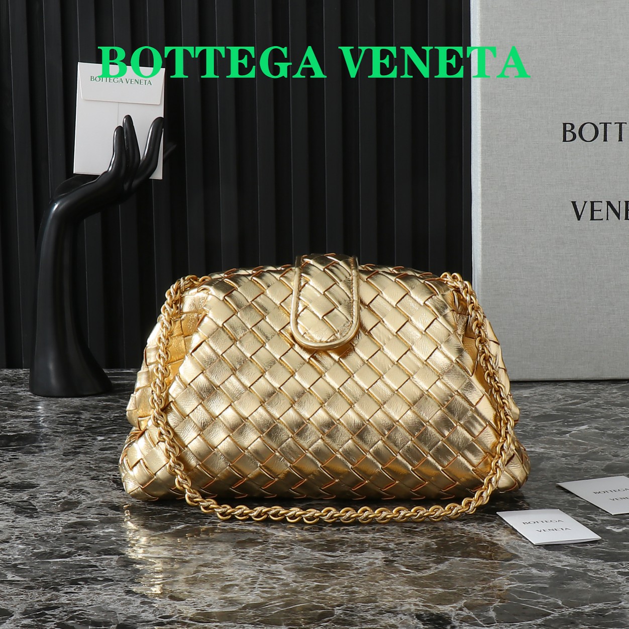 Bagsaaa B0tt*ga Ven*ta Small Lauren 1980 Gold 805018 - 20.5cm
