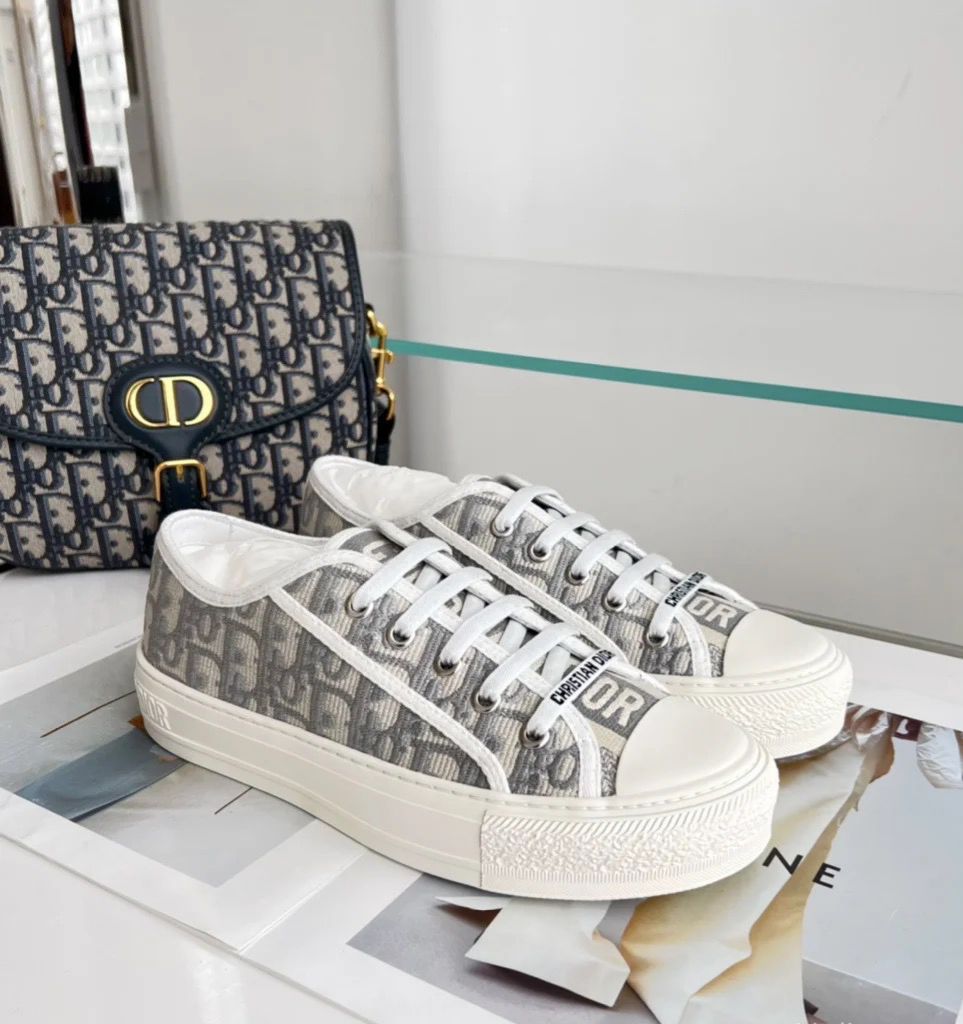 Bagsaaa Walk'n'D10r Sneaker Stone Gray D10r Oblique Embroidered Cotton
