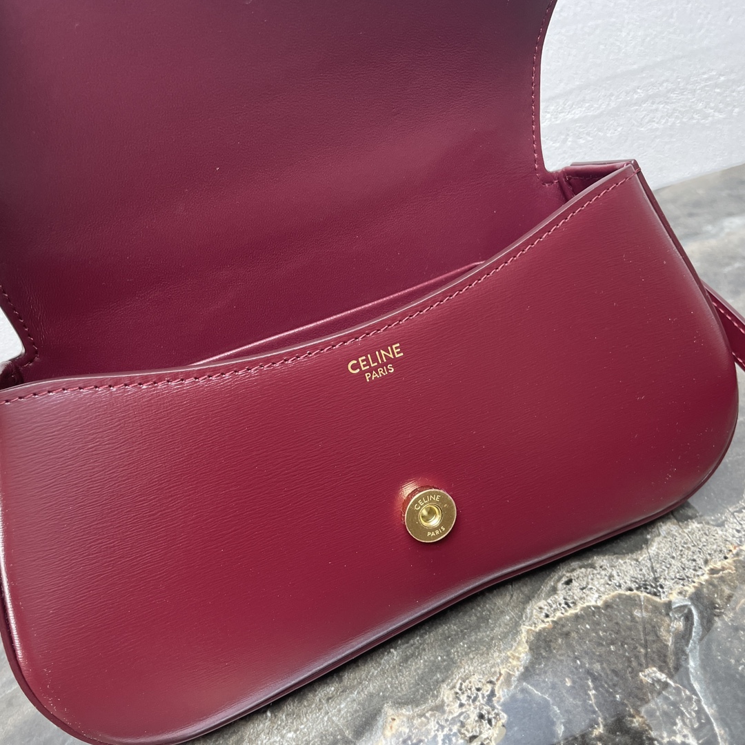 Bagsaaa Teen Ce1i*e Lola In Shiny Calfskin 119533 Burgundy - 20 x 11.5 x 5 CM