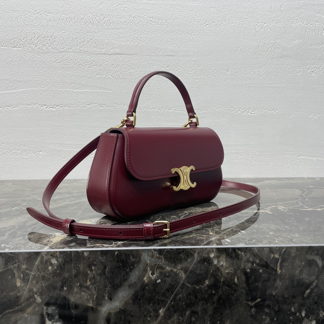 Bagsaaa Teen Ce1i*e Lola In Shiny Calfskin 119533 Burgundy - 20 x 11.5 x 5 CM