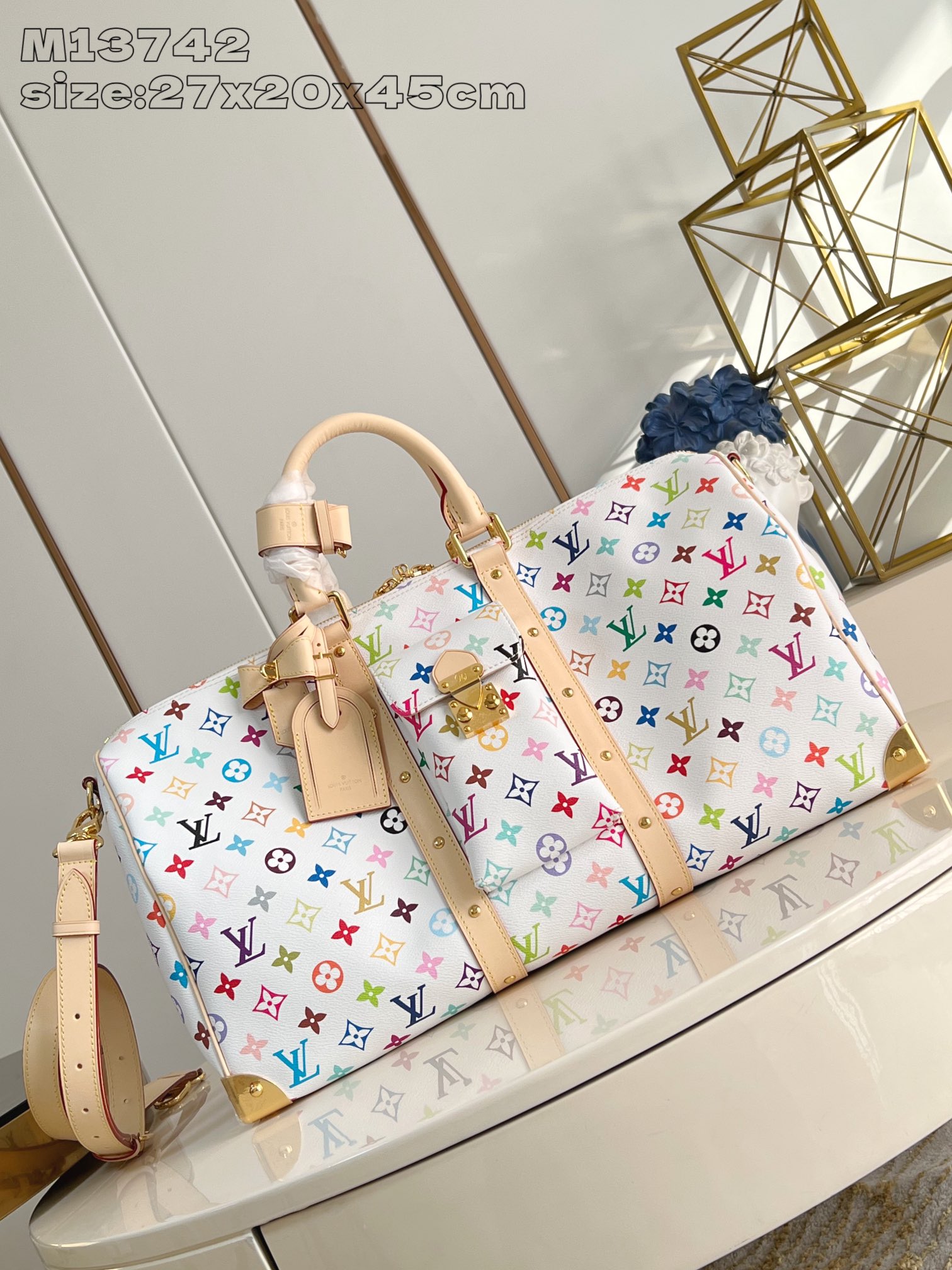 Bagsaaa M13742 LV x TM Keepall Bandoulière 45 Multicolored - 45cm