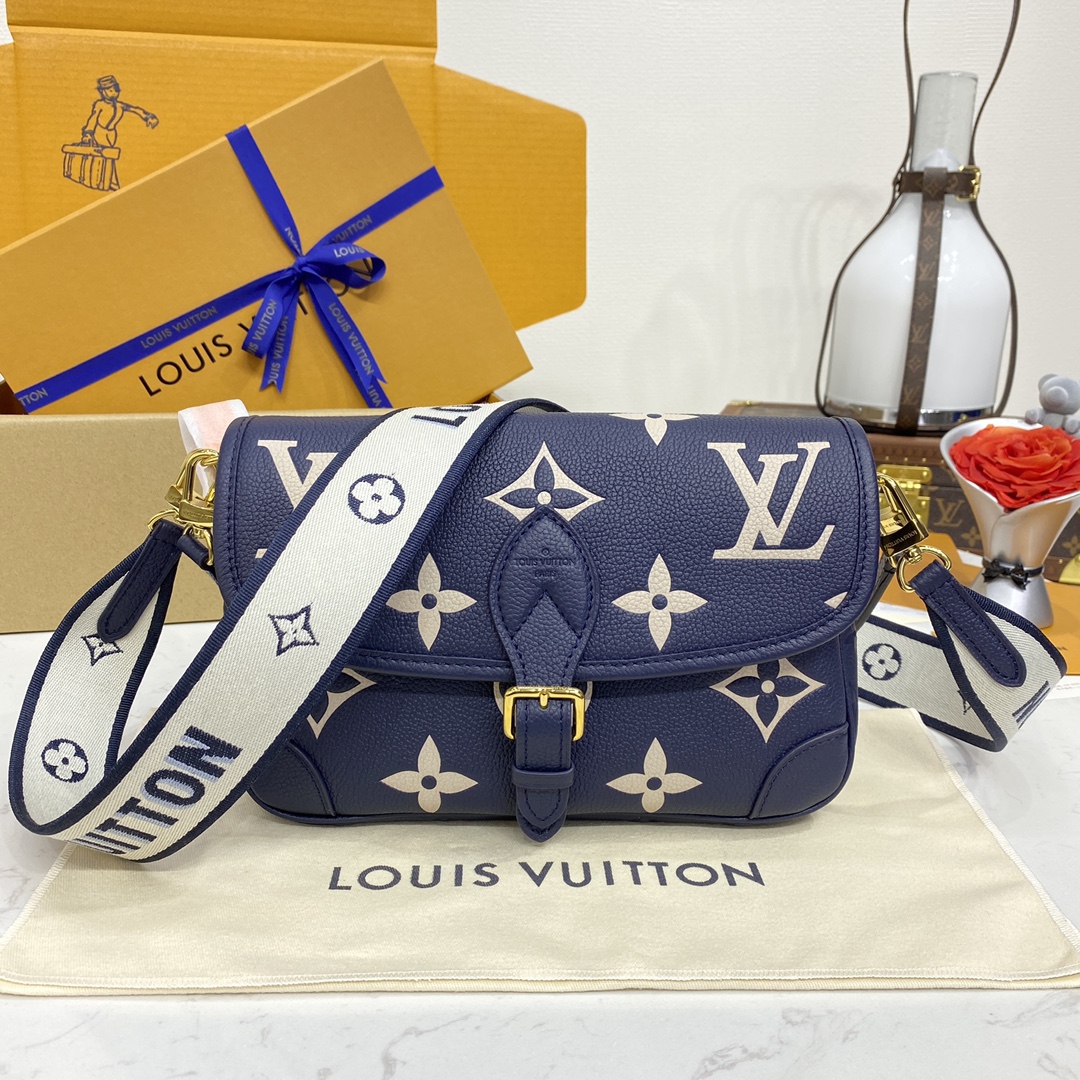 Bagsaaa L0vis Vvtt0n M47161 Diane Bag Navy Blue - 24 x 15 x 9 cm