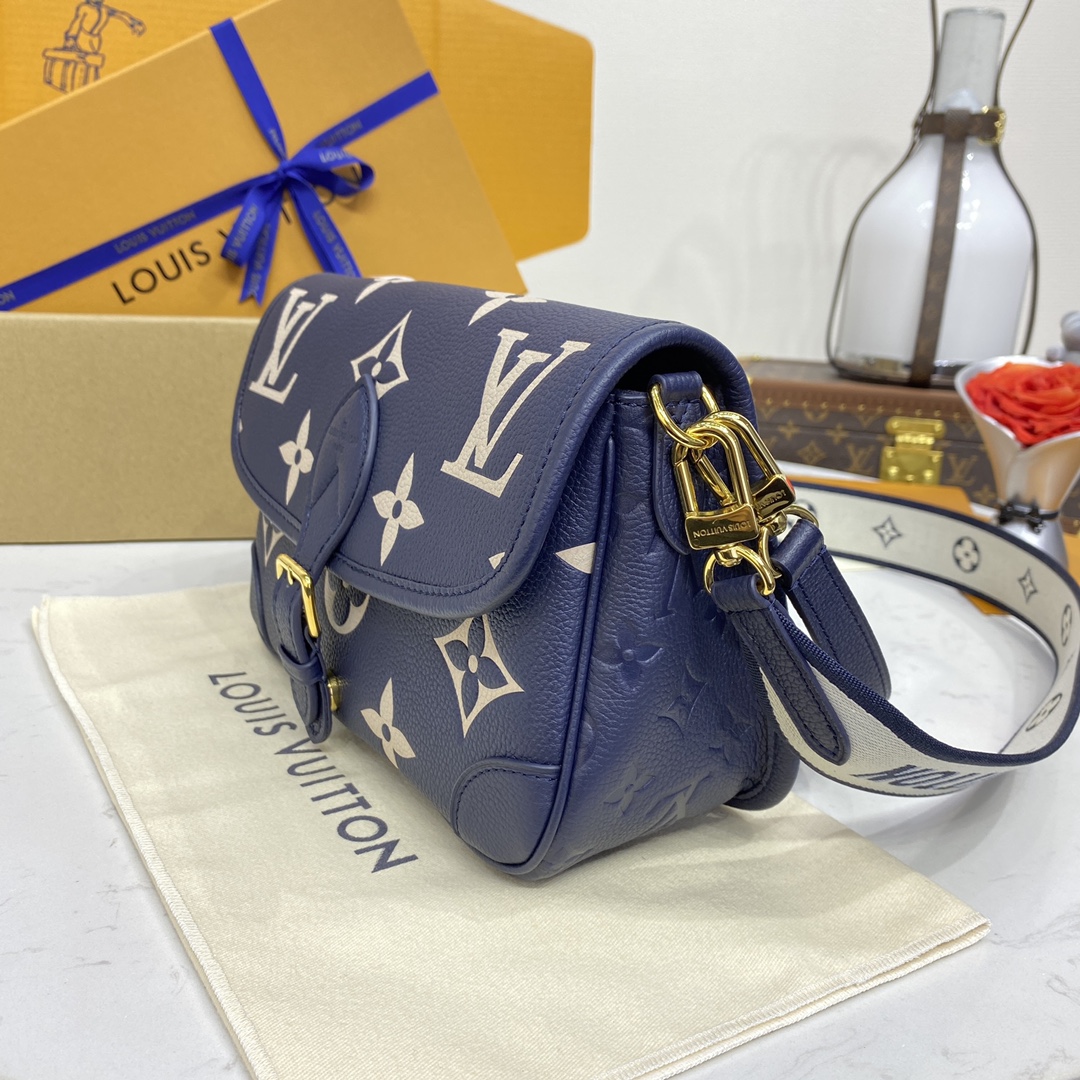Bagsaaa L0vis Vvtt0n M47161 Diane Bag Navy Blue - 24 x 15 x 9 cm