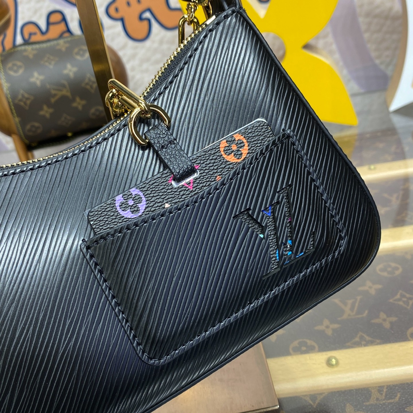Bagsaaa M13099 LV x TM Marellini Black/Multicolored - 19 x 13.5 x 6.5 cm