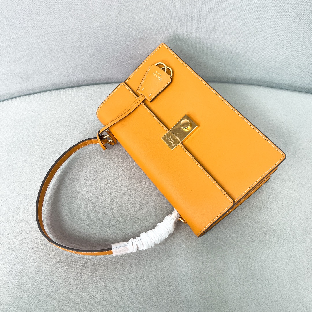 Bagsaaa Pra*a Medium leather shoulder bag 1BN023 amber - 28cm