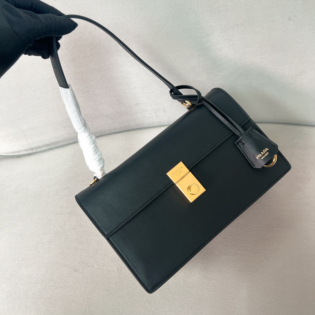 Bagsaaa Pra*a Medium leather shoulder bag 1BN023 black - 28cm