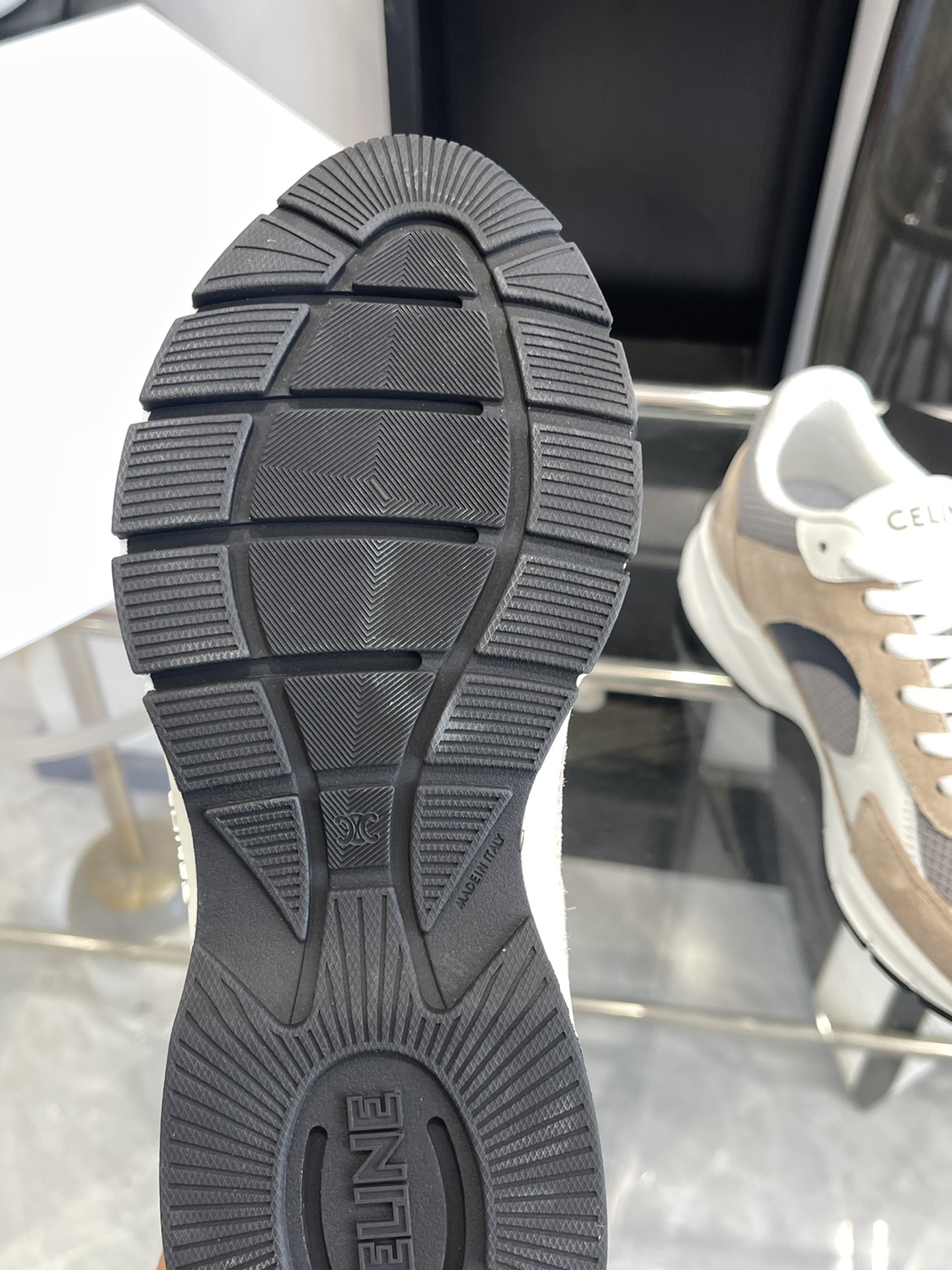 Bagsaaa Ce1i*e Runner Cr-03 Low Lace-Up Sneaker In Mesh, Suede & Calfskin Beige