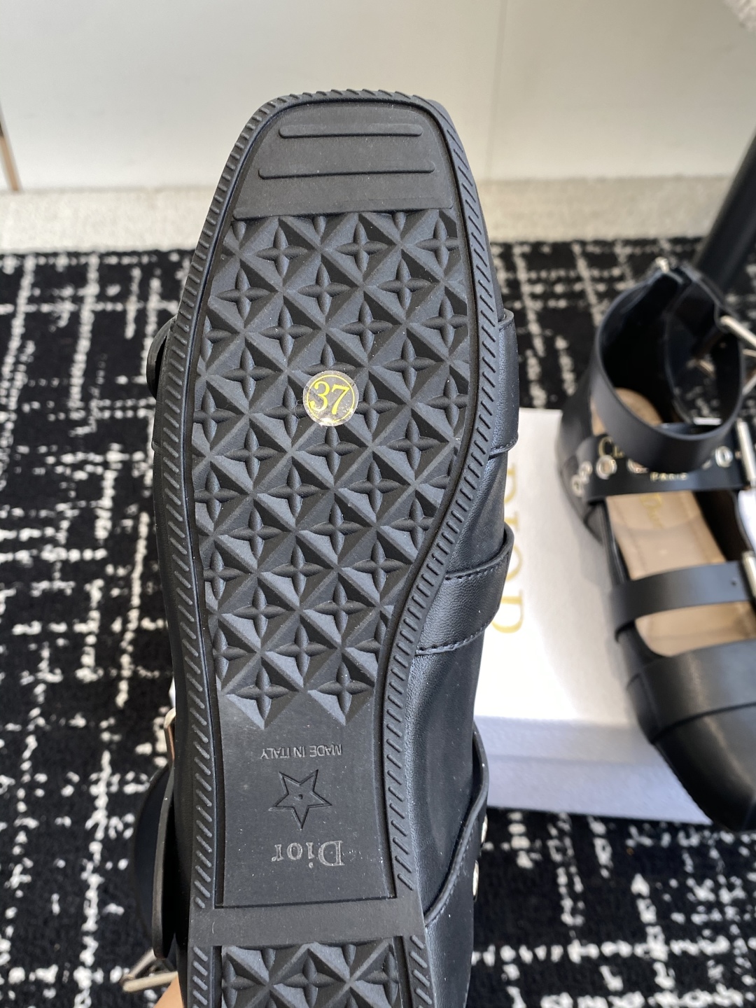 Bagsaaa D10r Punk Ballet Flat Black S*pple Calfskin