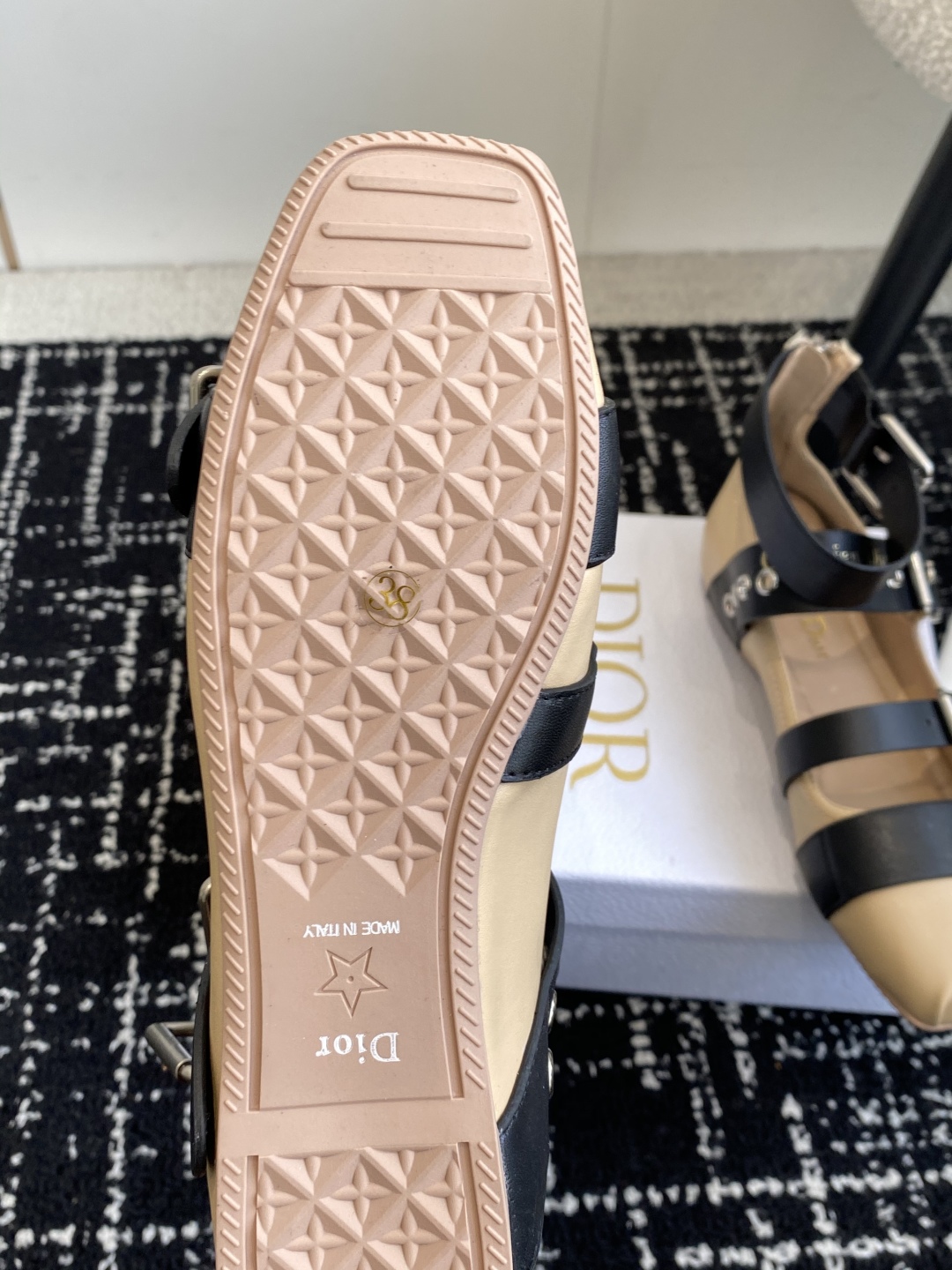 Bagsaaa D10r Punk Ballet Flat Beige