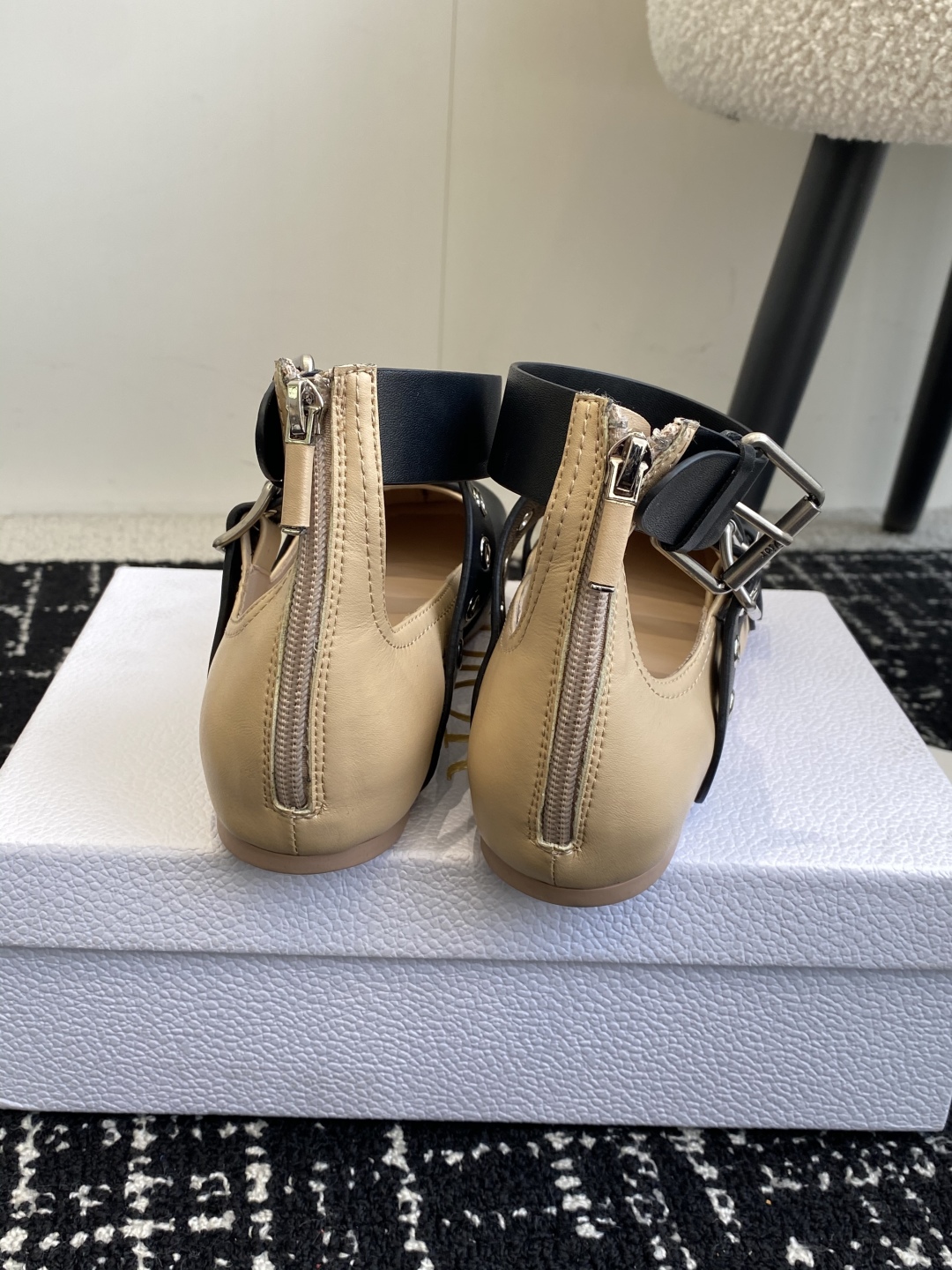 Bagsaaa D10r Punk Ballet Flat Beige